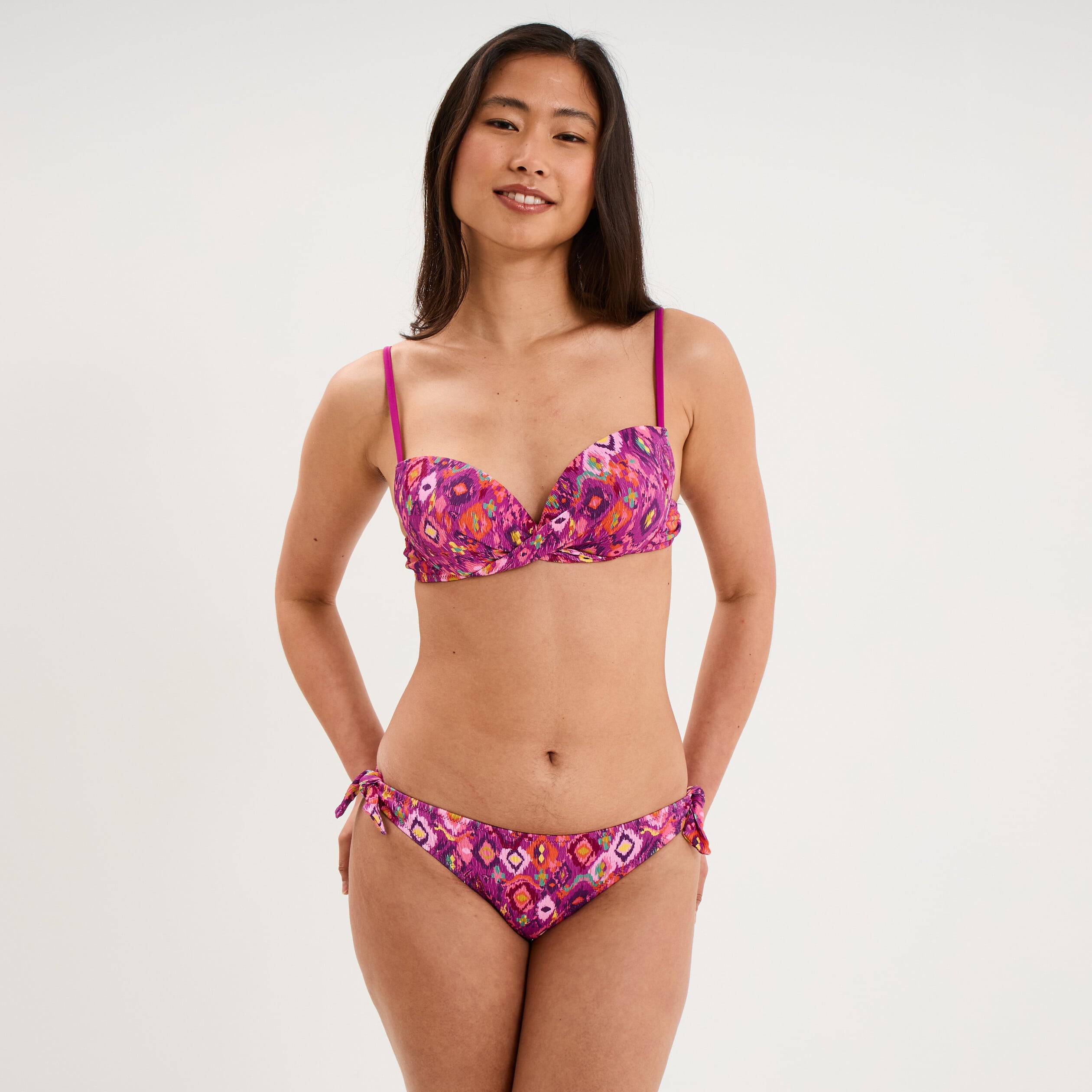 Haut de maillot de bain push up violet femme