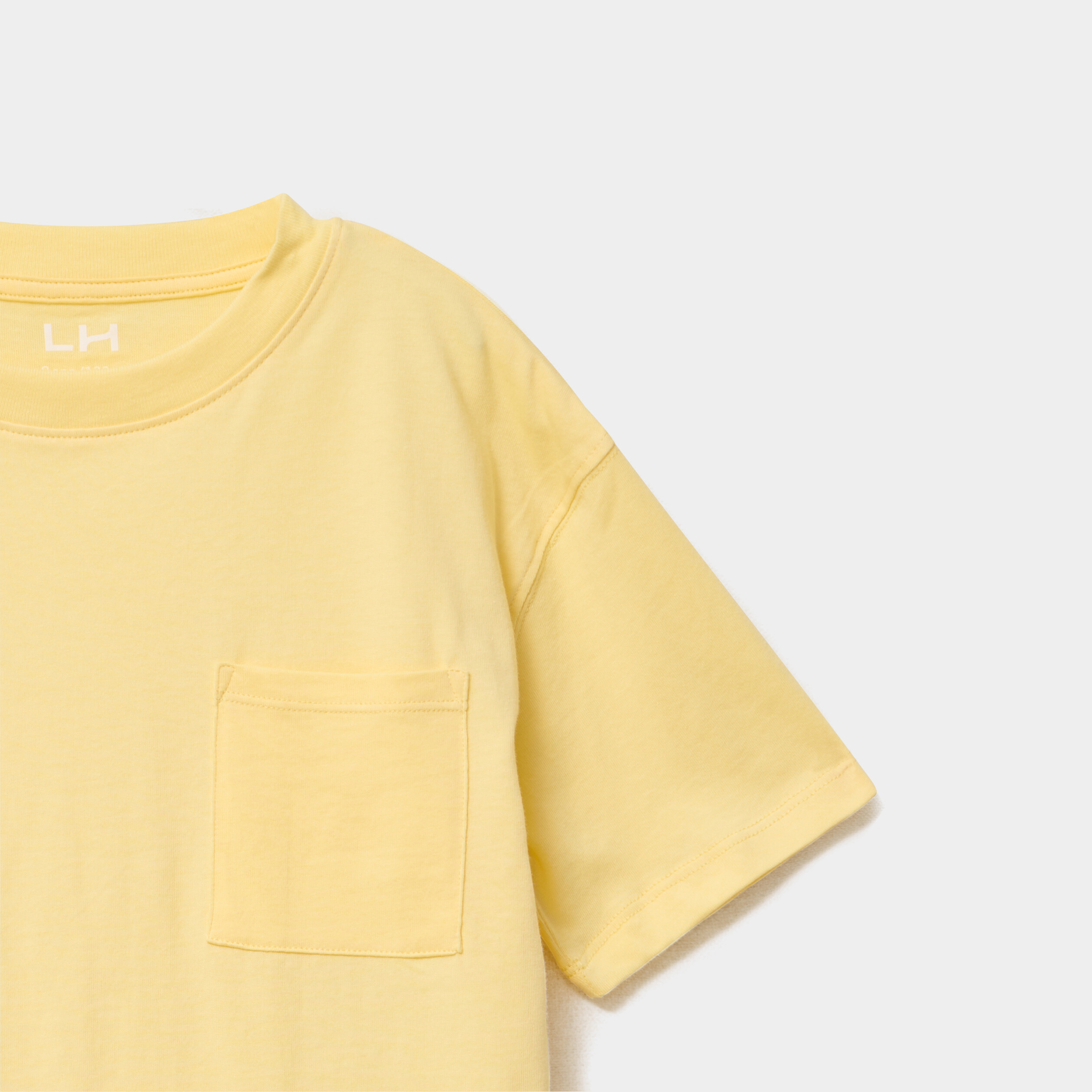 T-shirt oversize 1 poche manches courtes jaune gar&ccedil;on