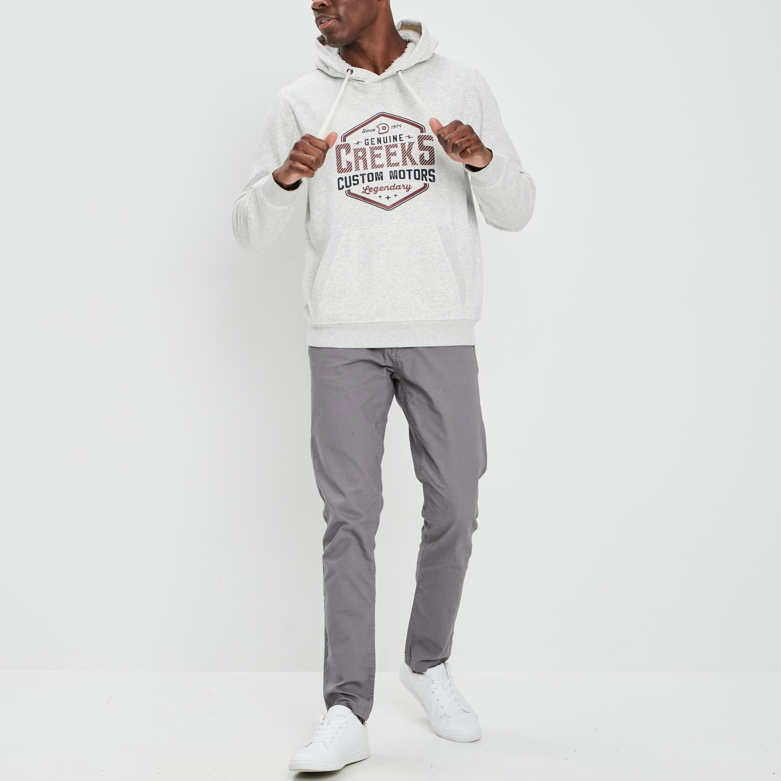 Sweat à capuche hoodie Creeks ivoire homme