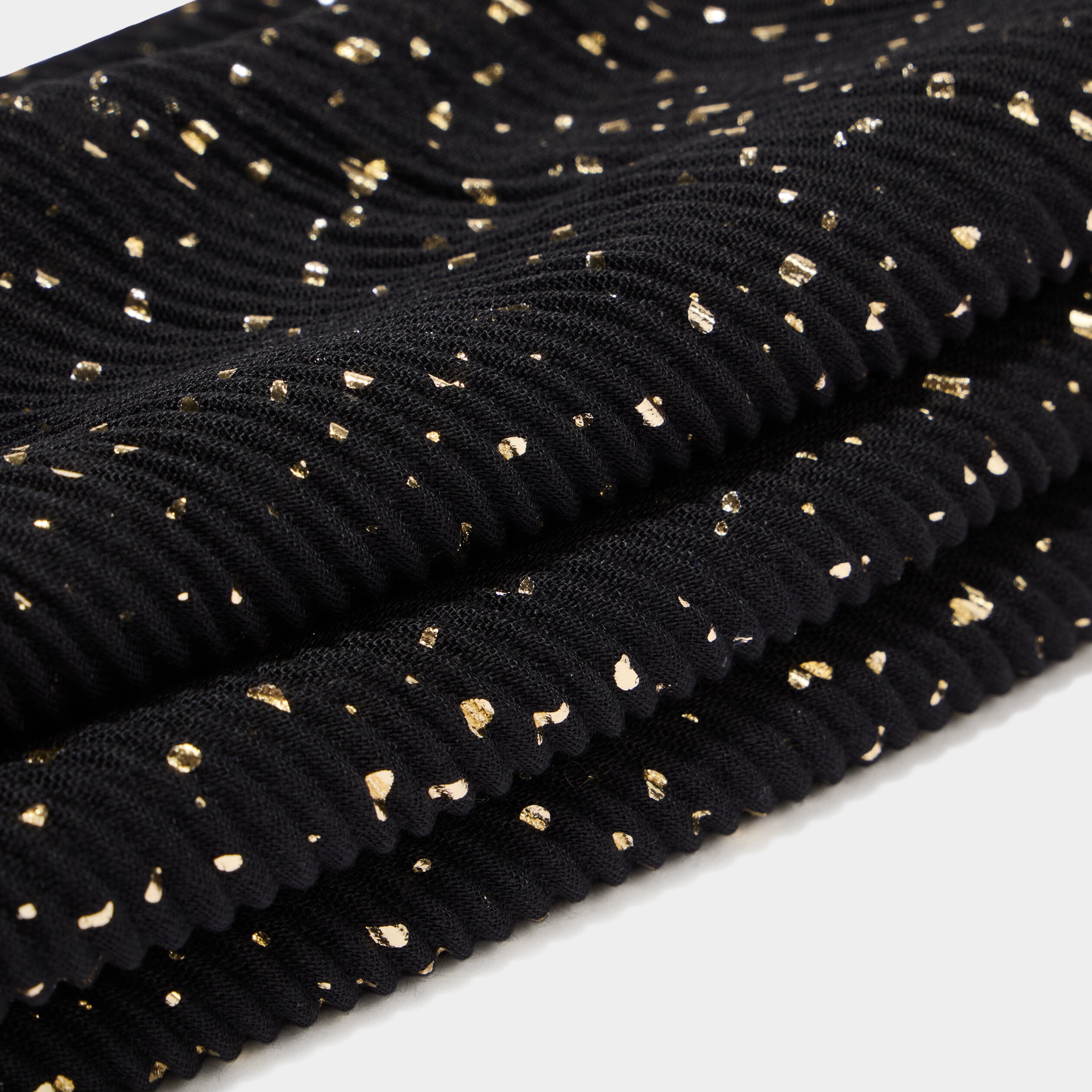 Foulard pliss&eacute; noir femme