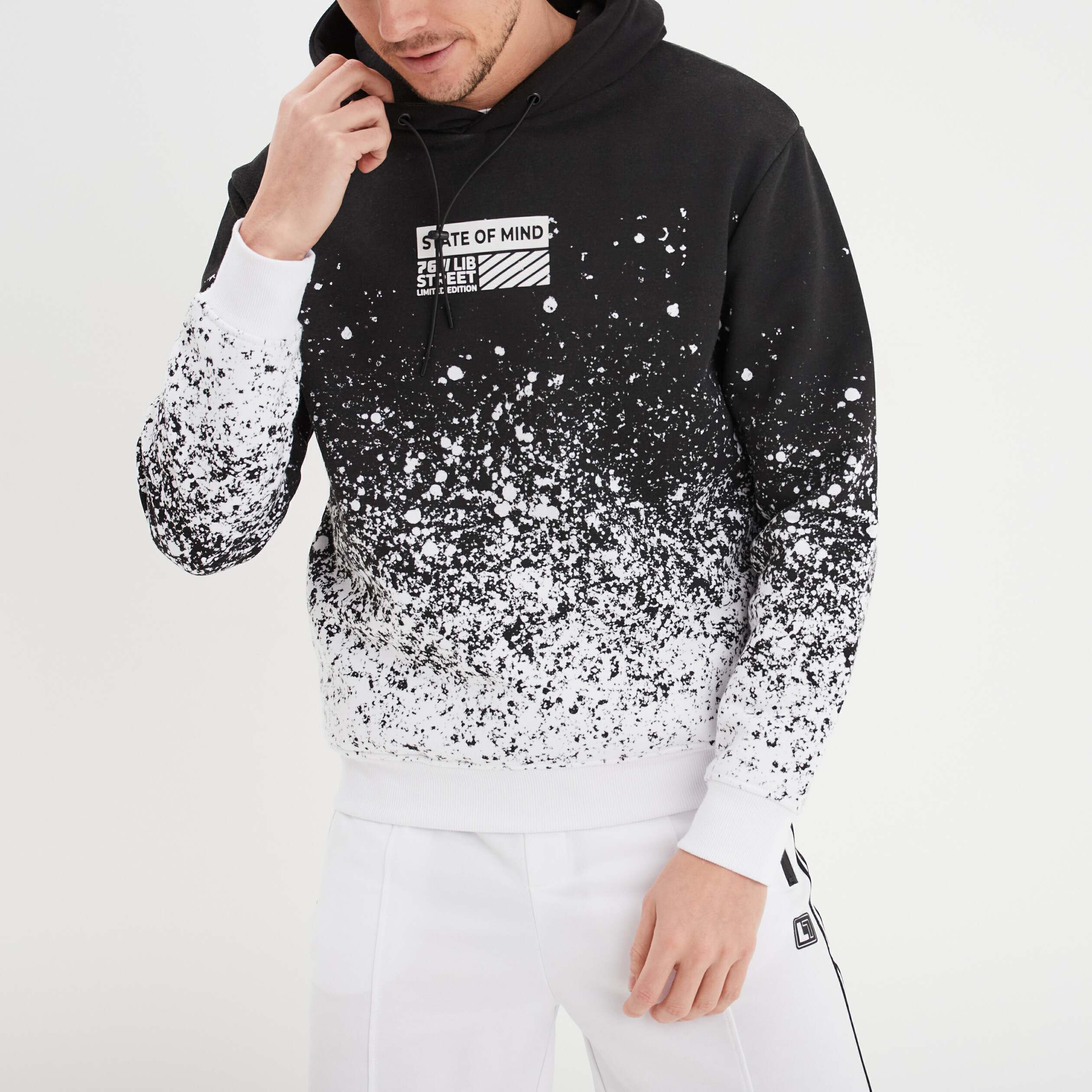 sweat a capuche hoodie liberto dip dye noir homme Sweat à capuche hoodie Liberto dip dye noir homme