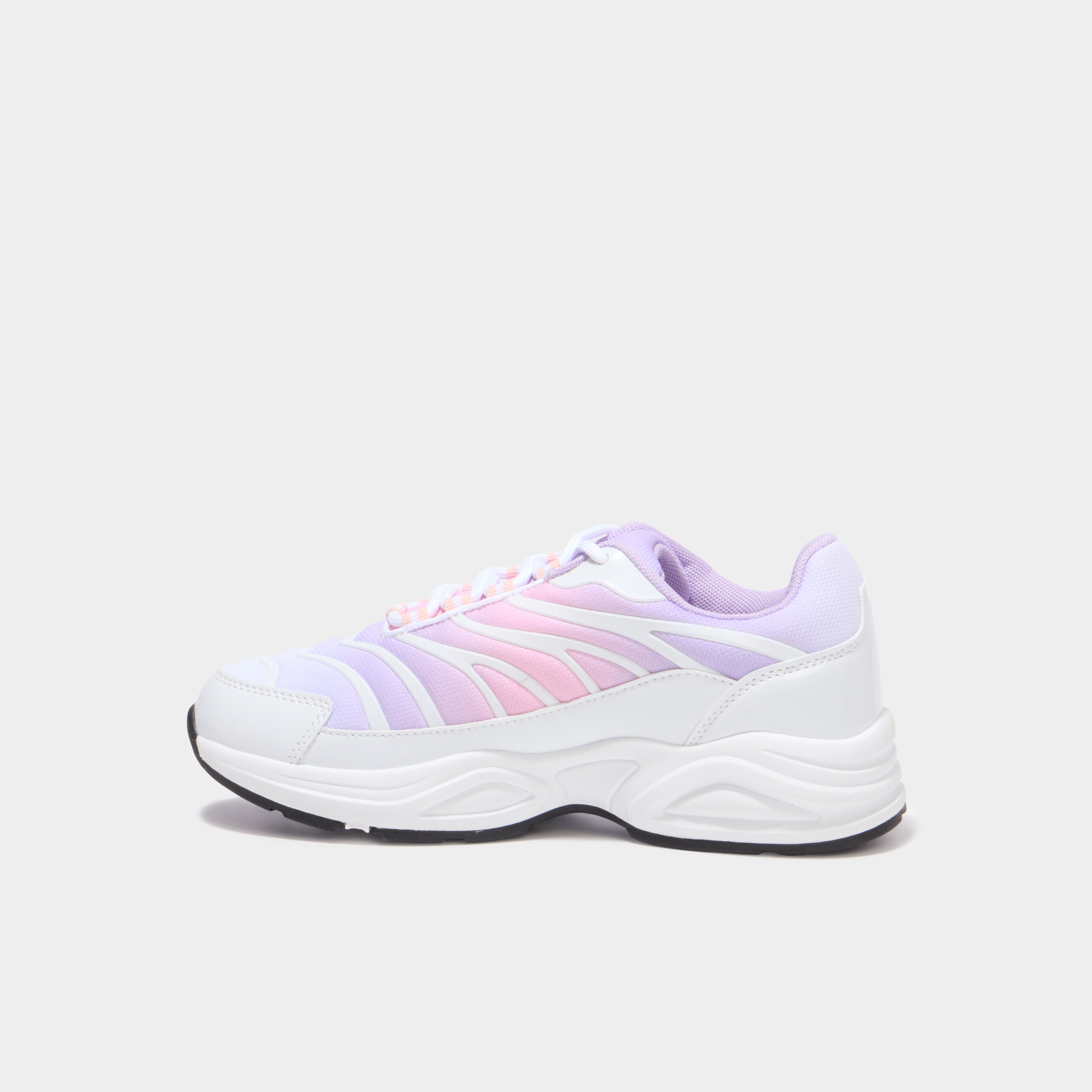 Baskets running &agrave; lacets rose fille