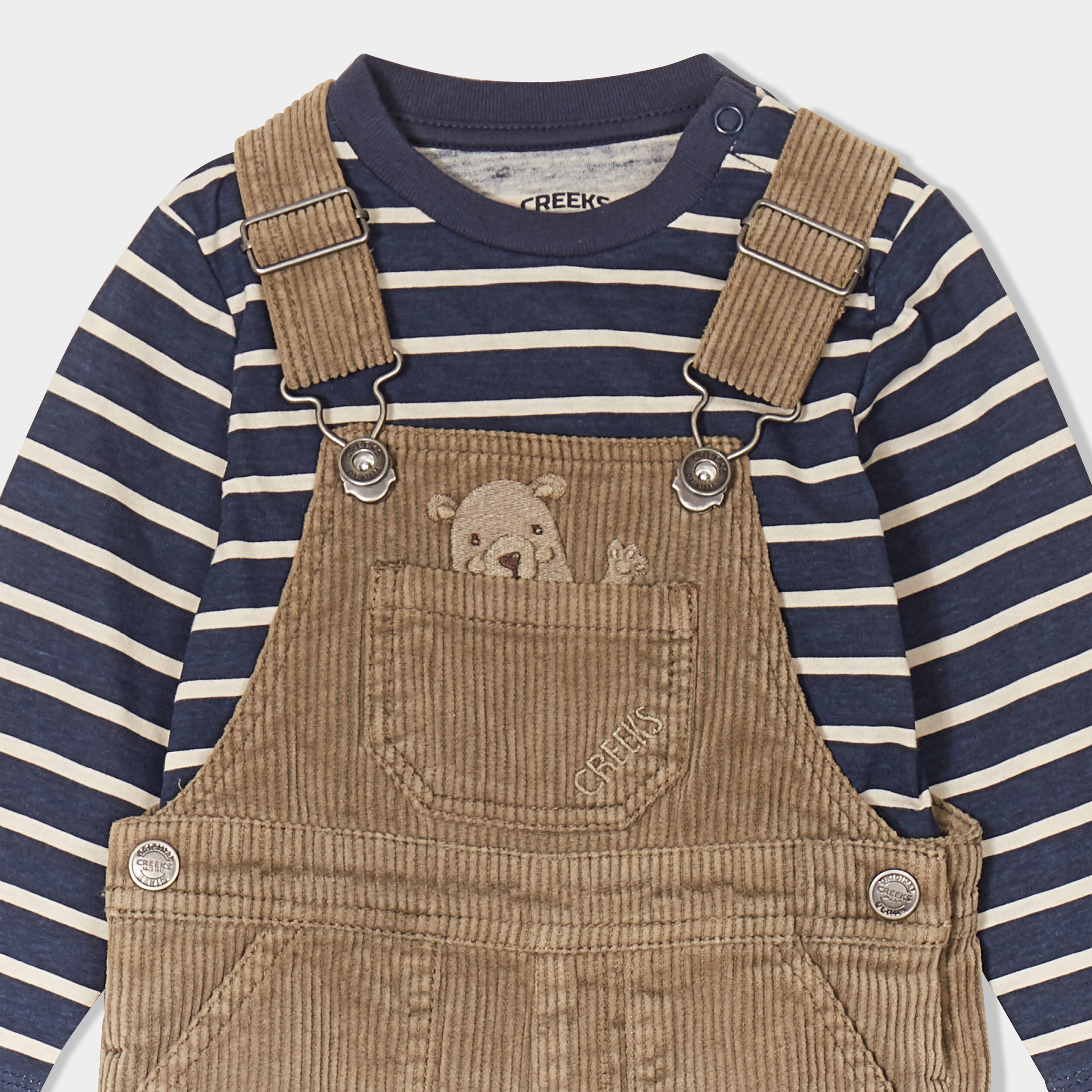 ensemble 3 pieces salopette velours bleu marine bebeg Ensemble 3 pièces salopette velours bleu marine bébé garçon