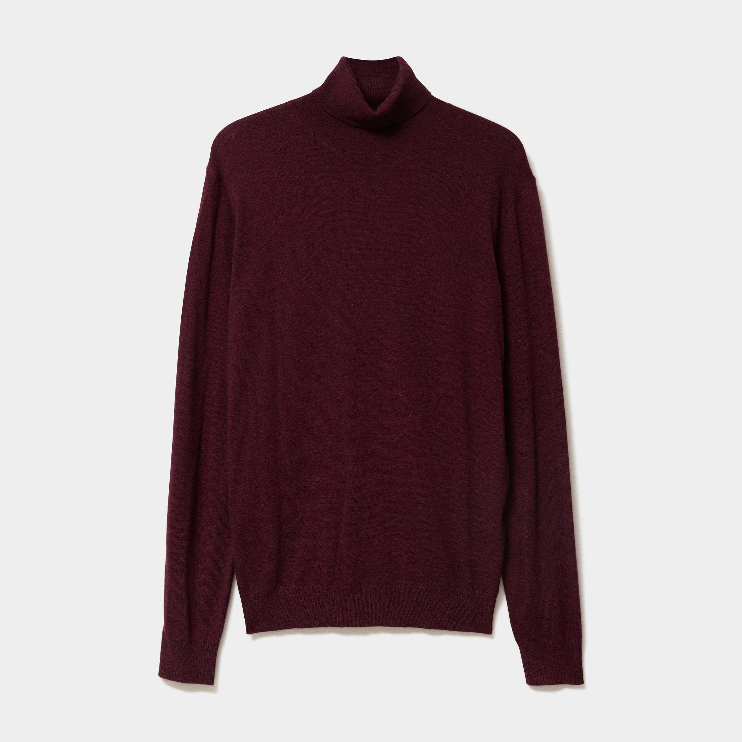 Pull col roul&eacute; manches longues violet fonc&eacute; homme