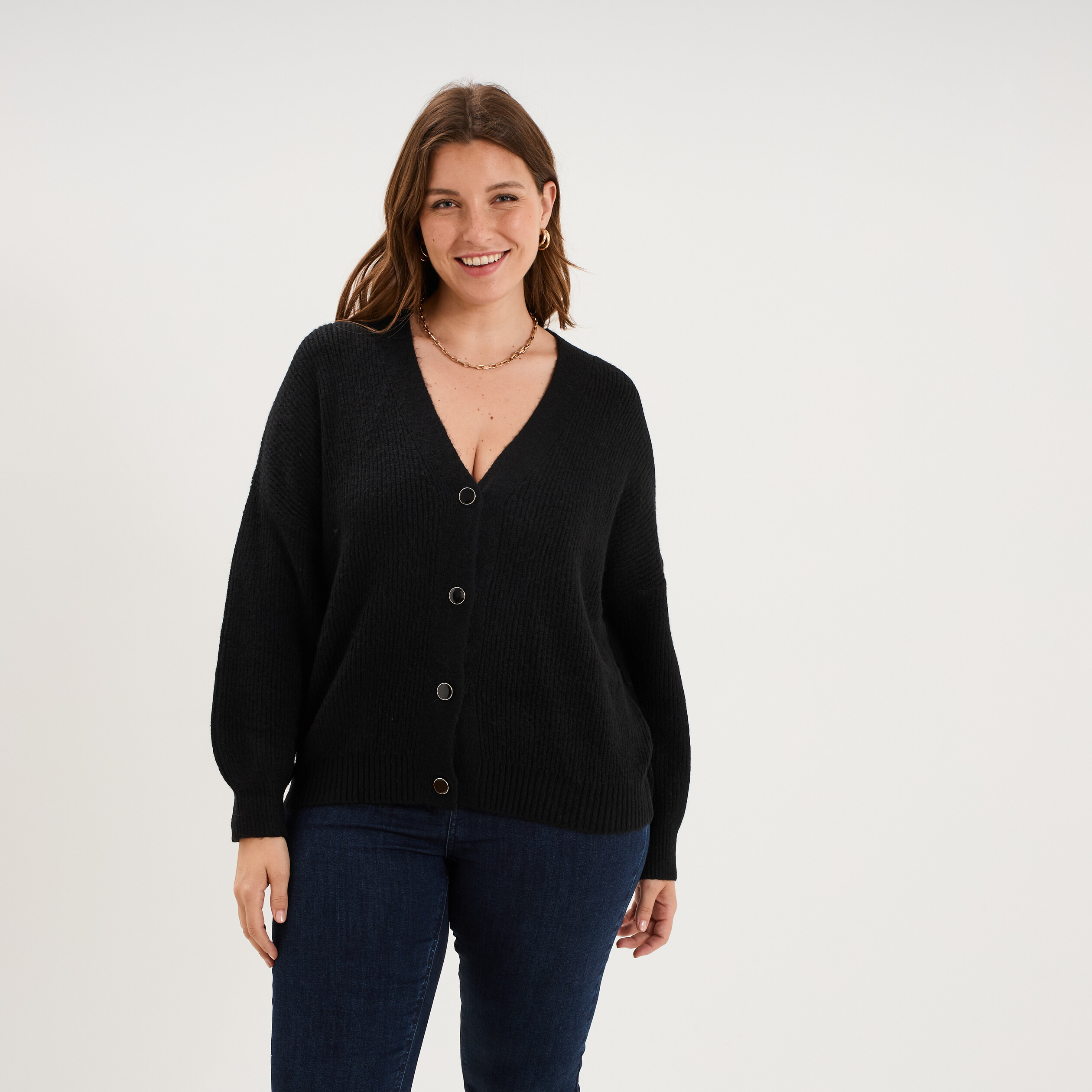 Cardigan American Eagle Femme Taille M Beige - Coton Manches Longues Occasion