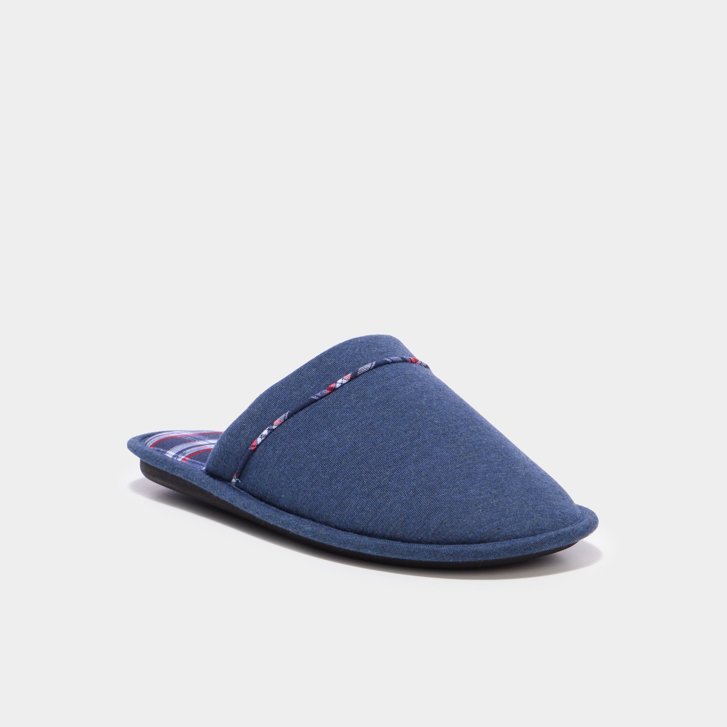 Chaussons mules semelle plate bleu marine homme