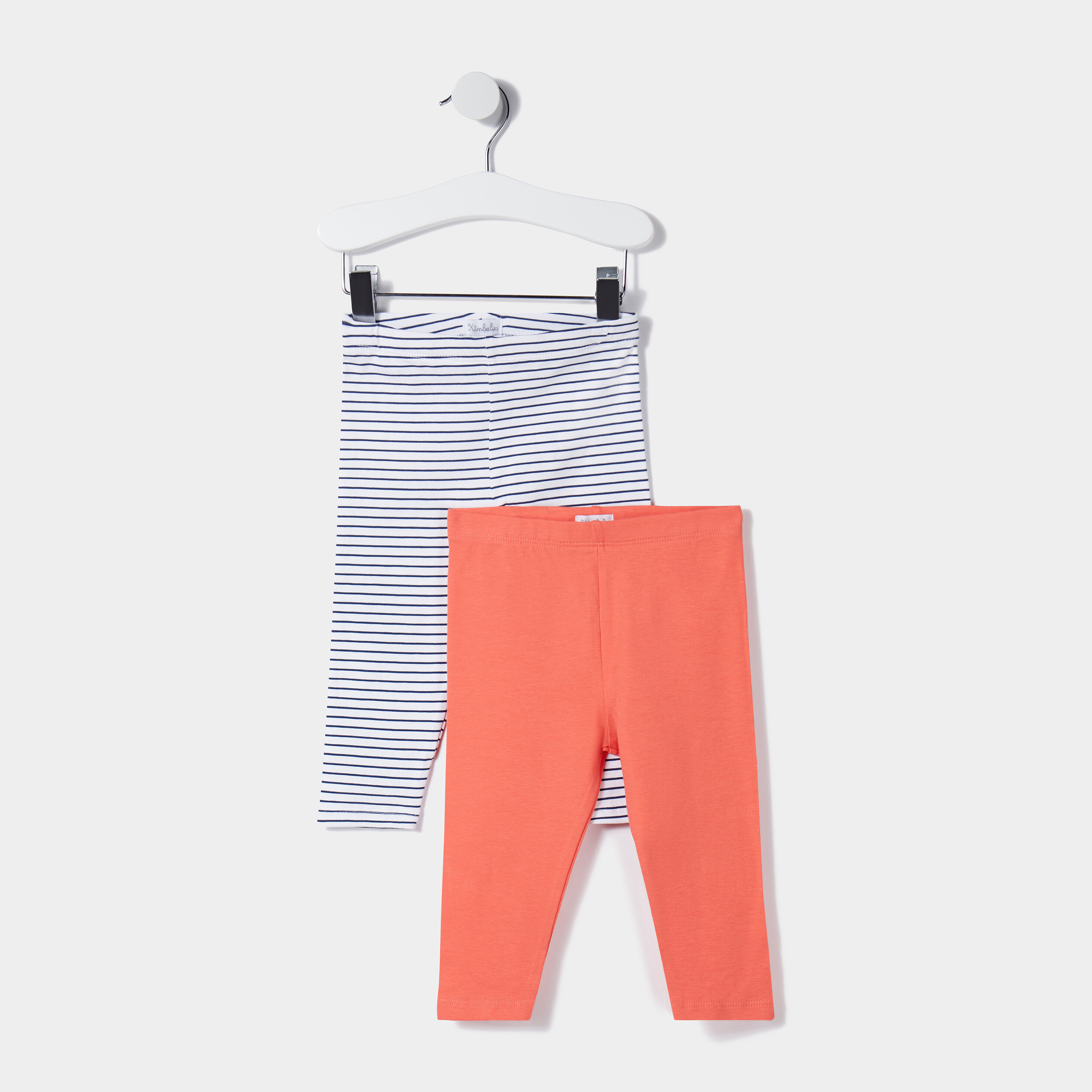 Lot 2 leggings en coton taille standard blanc bébé fille