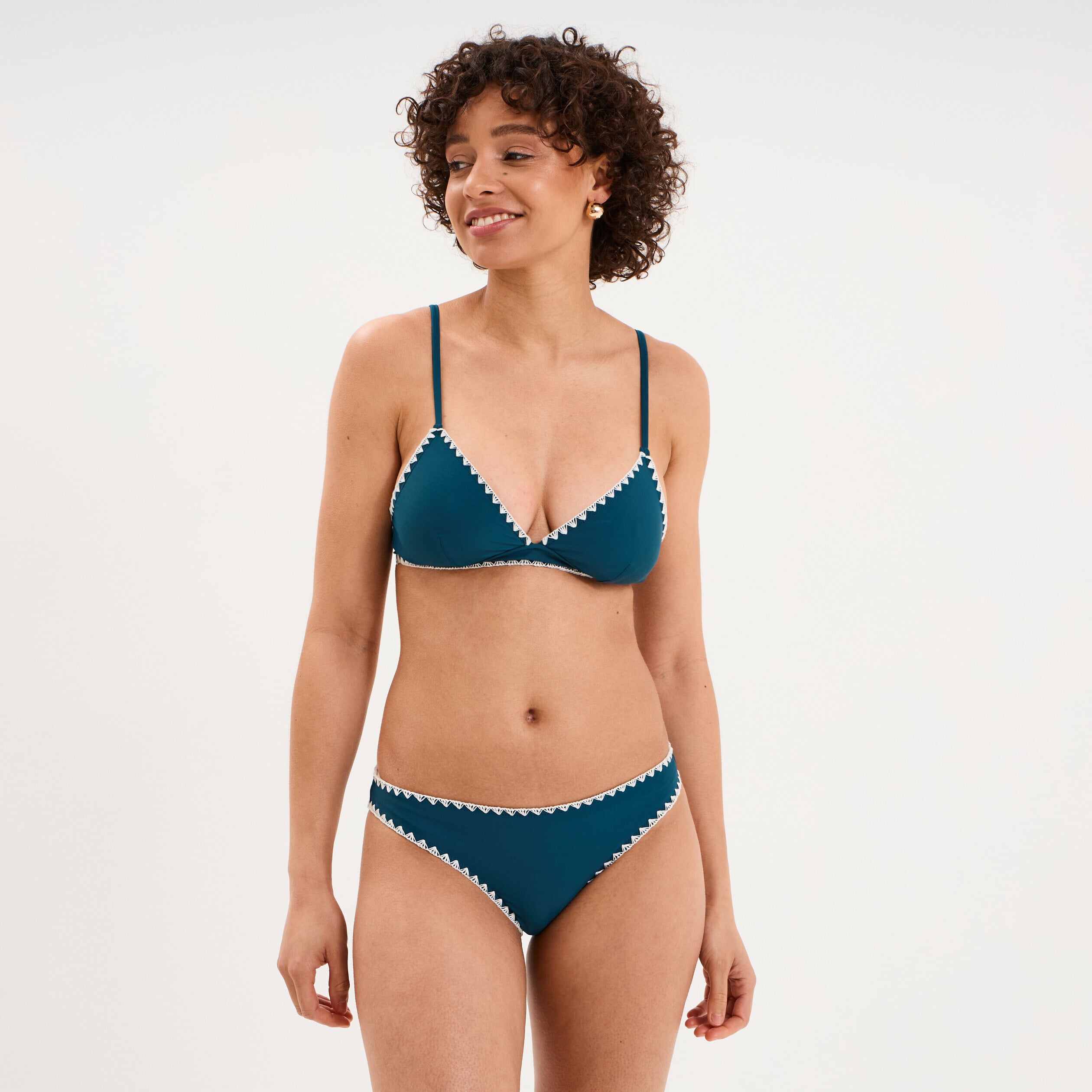 Bas de maillot de bain bleu p&eacute;trole femme