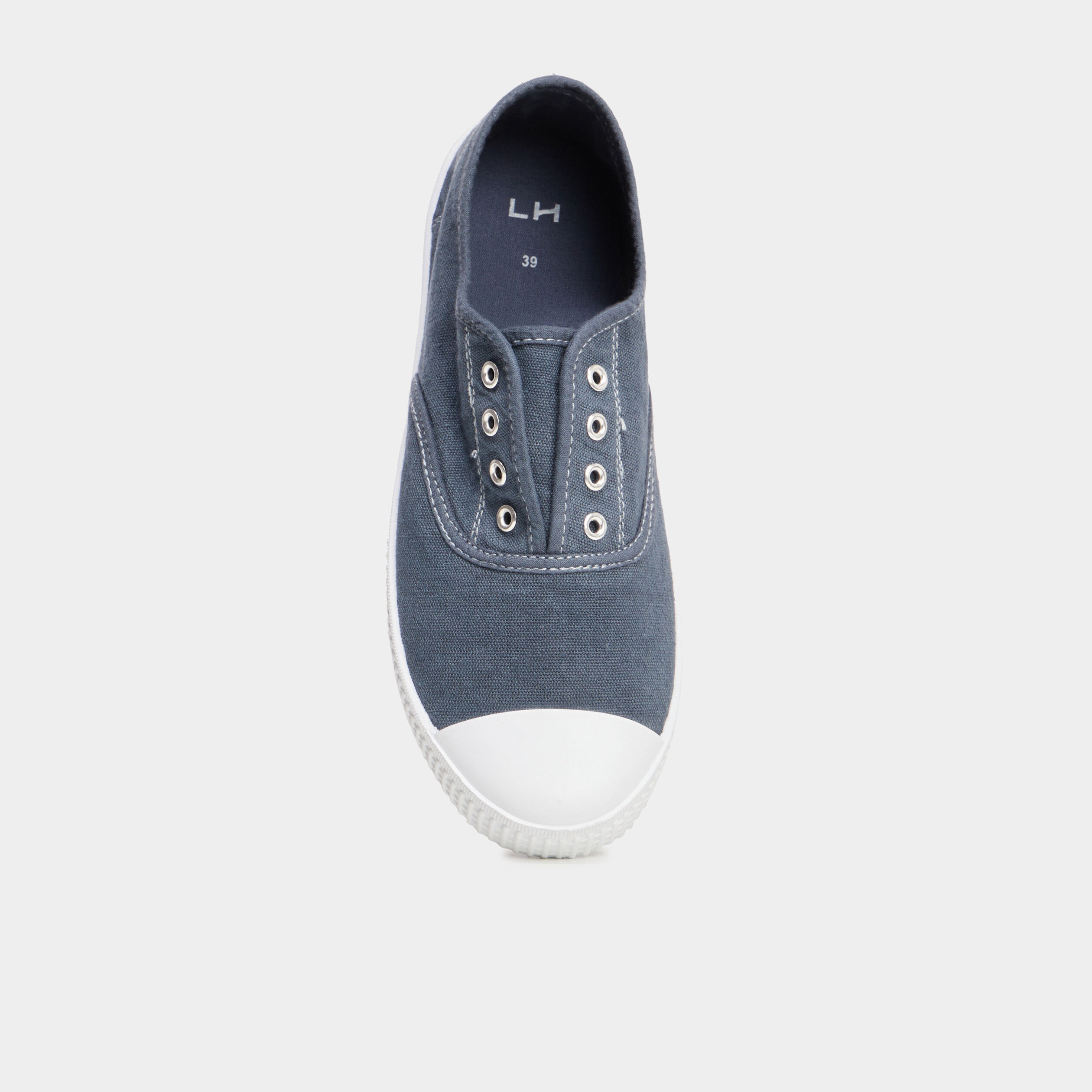 Tennis basses en toile enfilage facile bleu marine femme