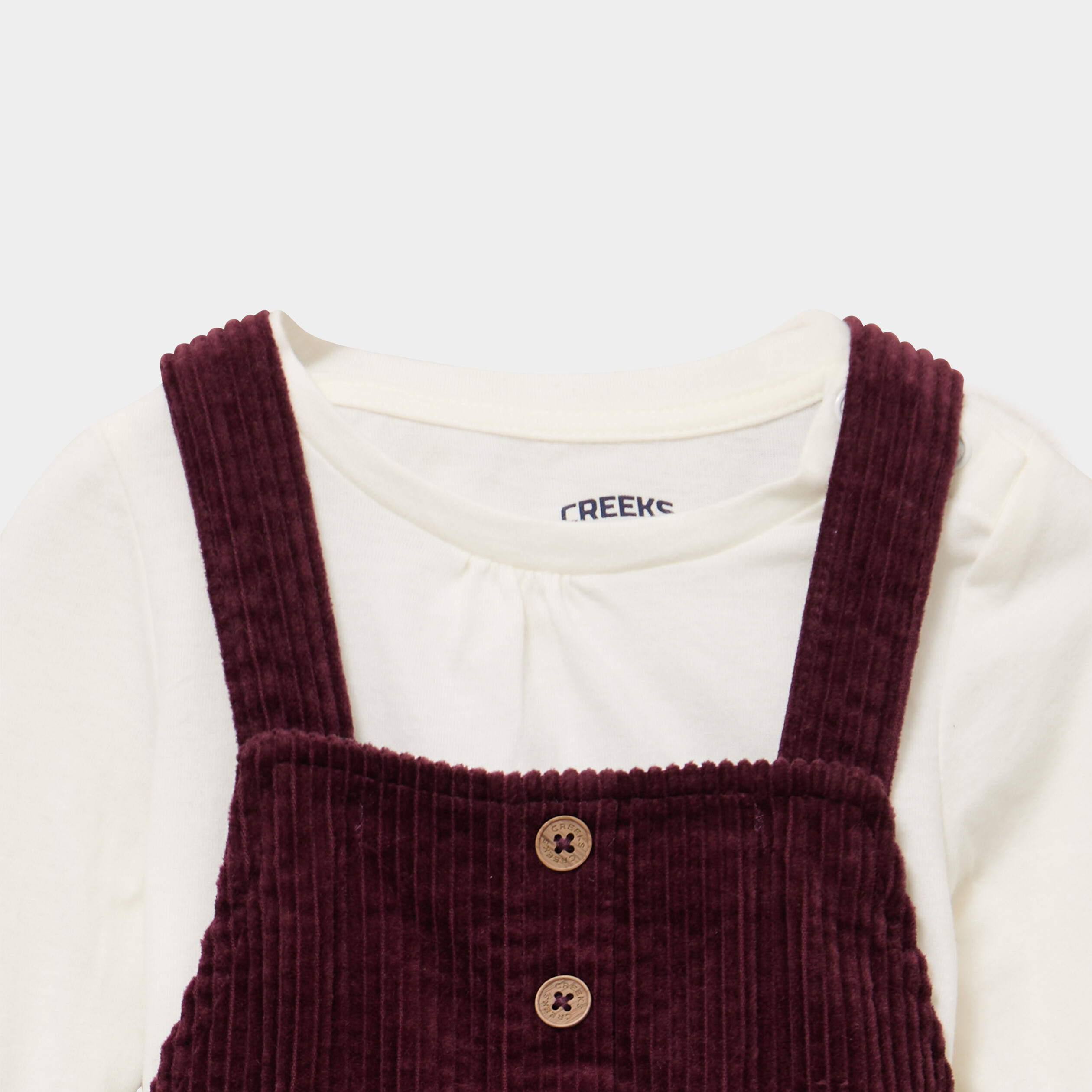 Ensemble 3 pi&egrave;ces avec robe velours violet fonc&eacute; b&eacute;b&eacute; fille
