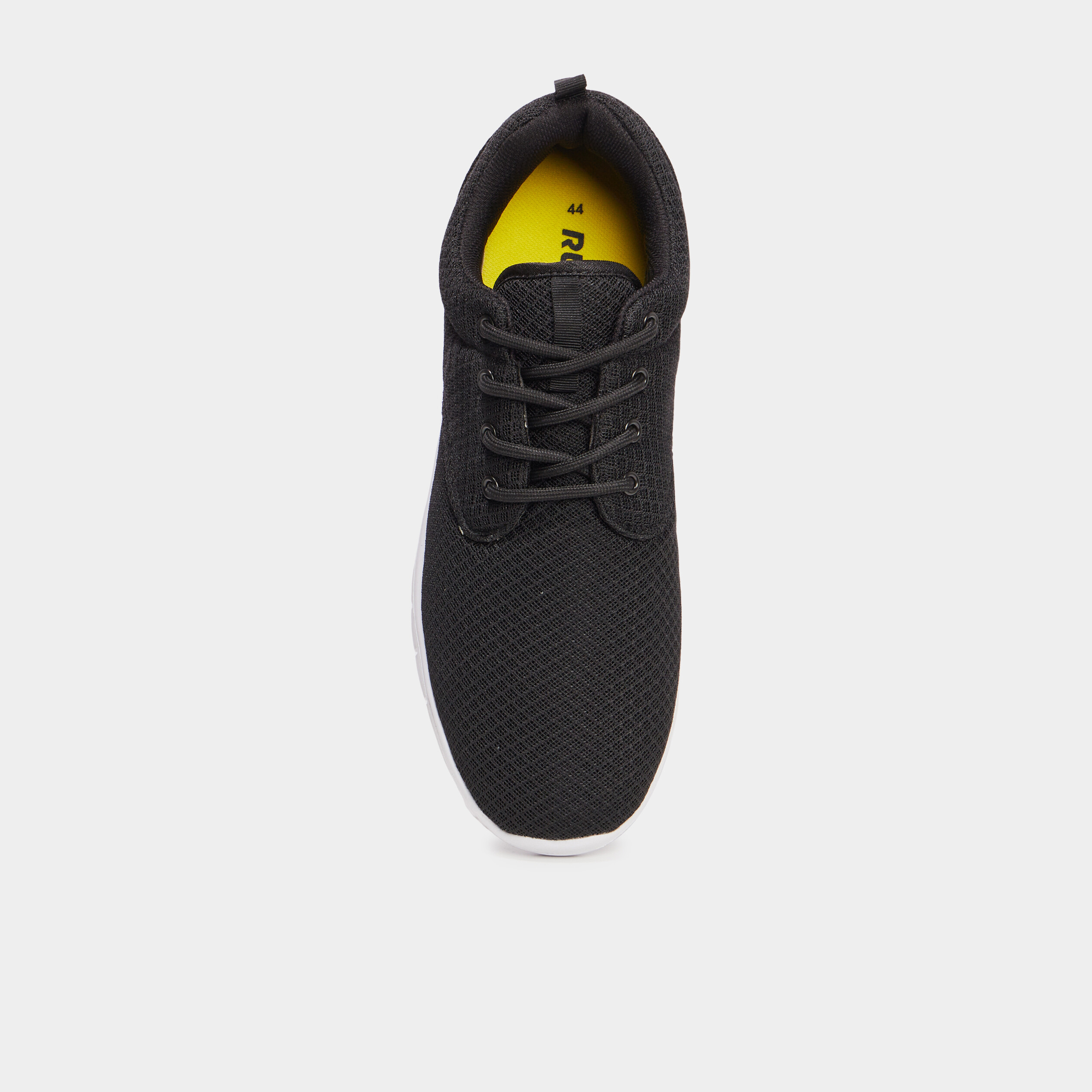 Baskets plates running crant&eacute;es noir homme