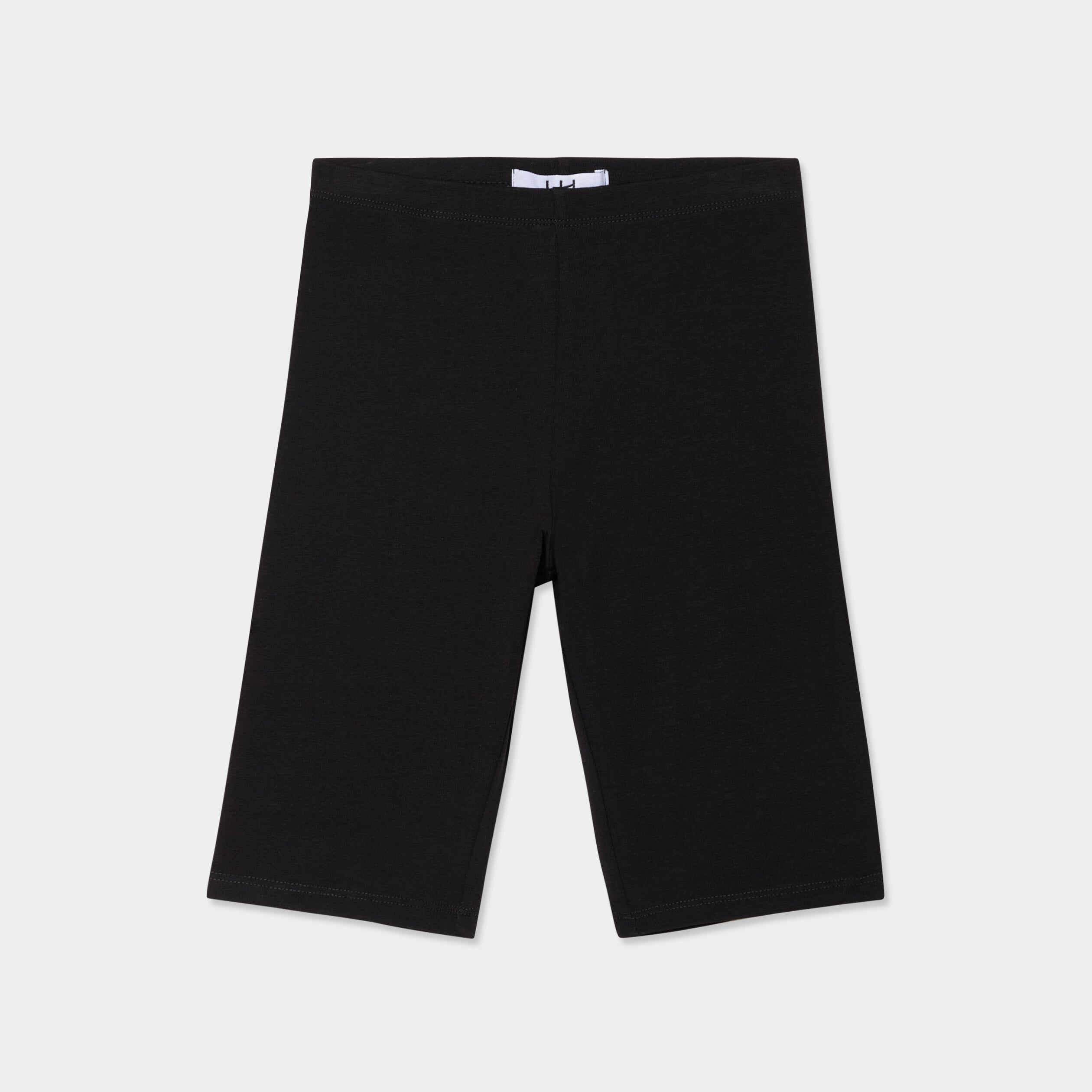 Short cycliste coton taille &eacute;lastiqu&eacute;e noir fille