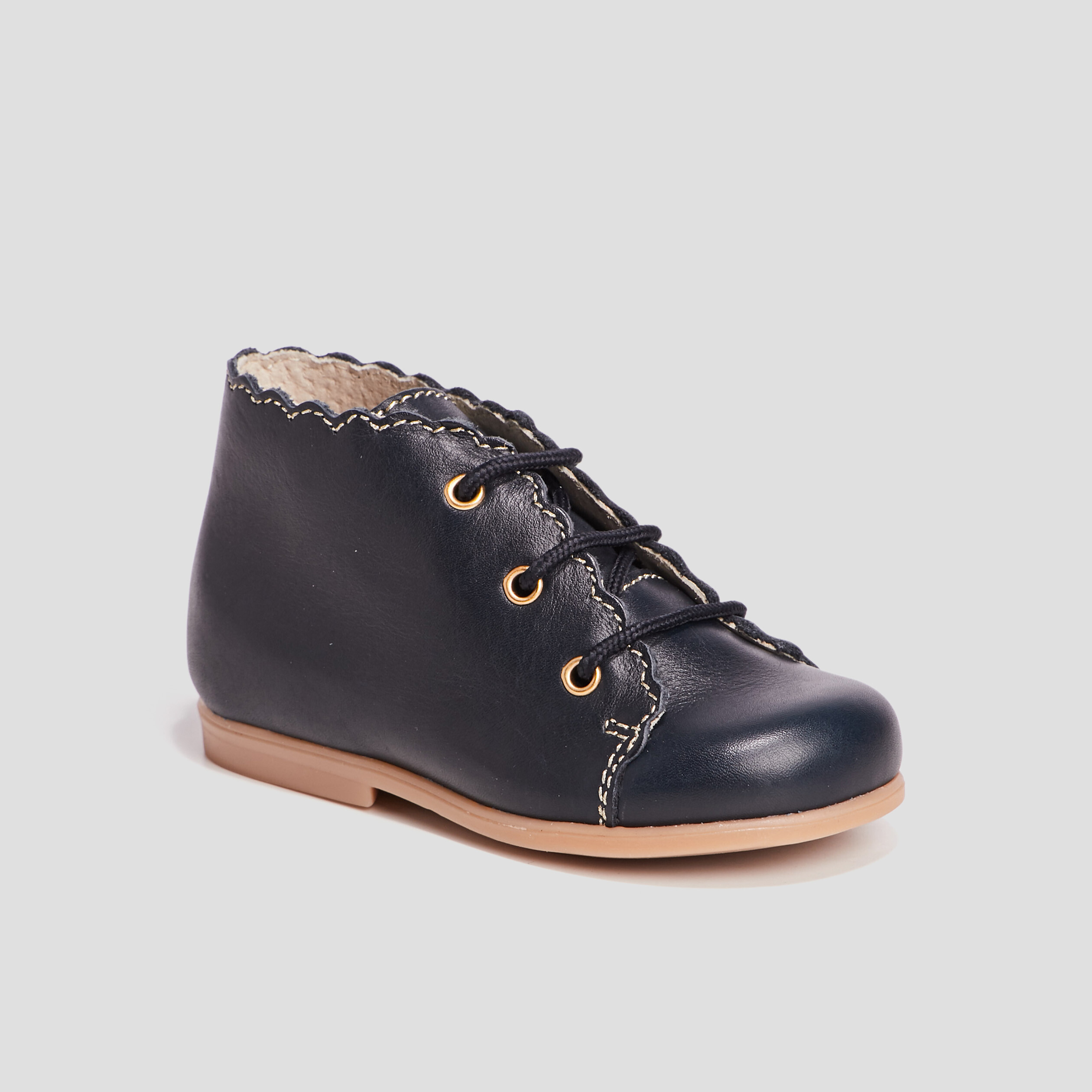 Bottillons Damart En Cuir Bleu Denim - Taille 37, Scratch, Talon 3 Cm, Neufs Avec Boîte