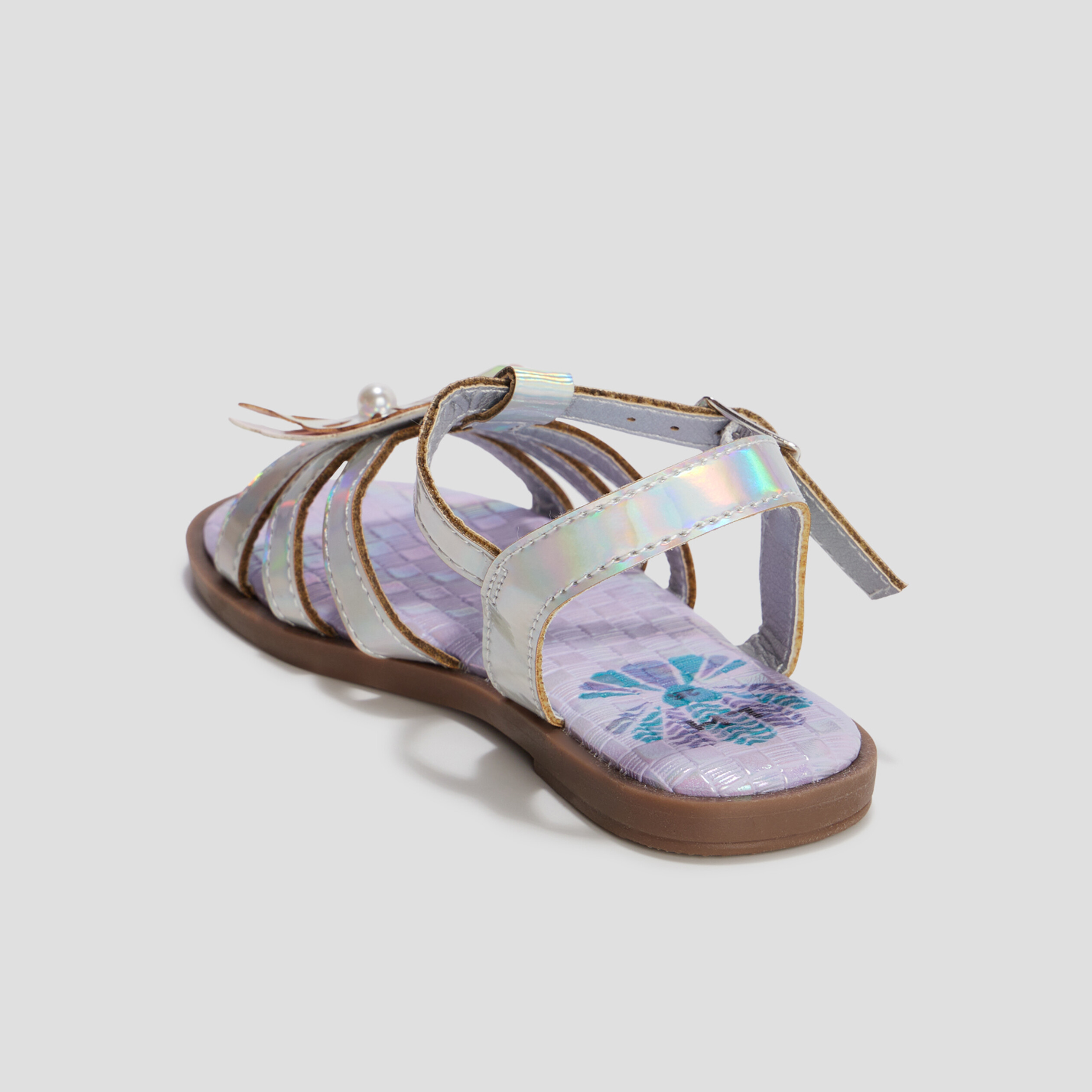 sandales holographiques gris argent fille Sandales holographiques gris argent fille