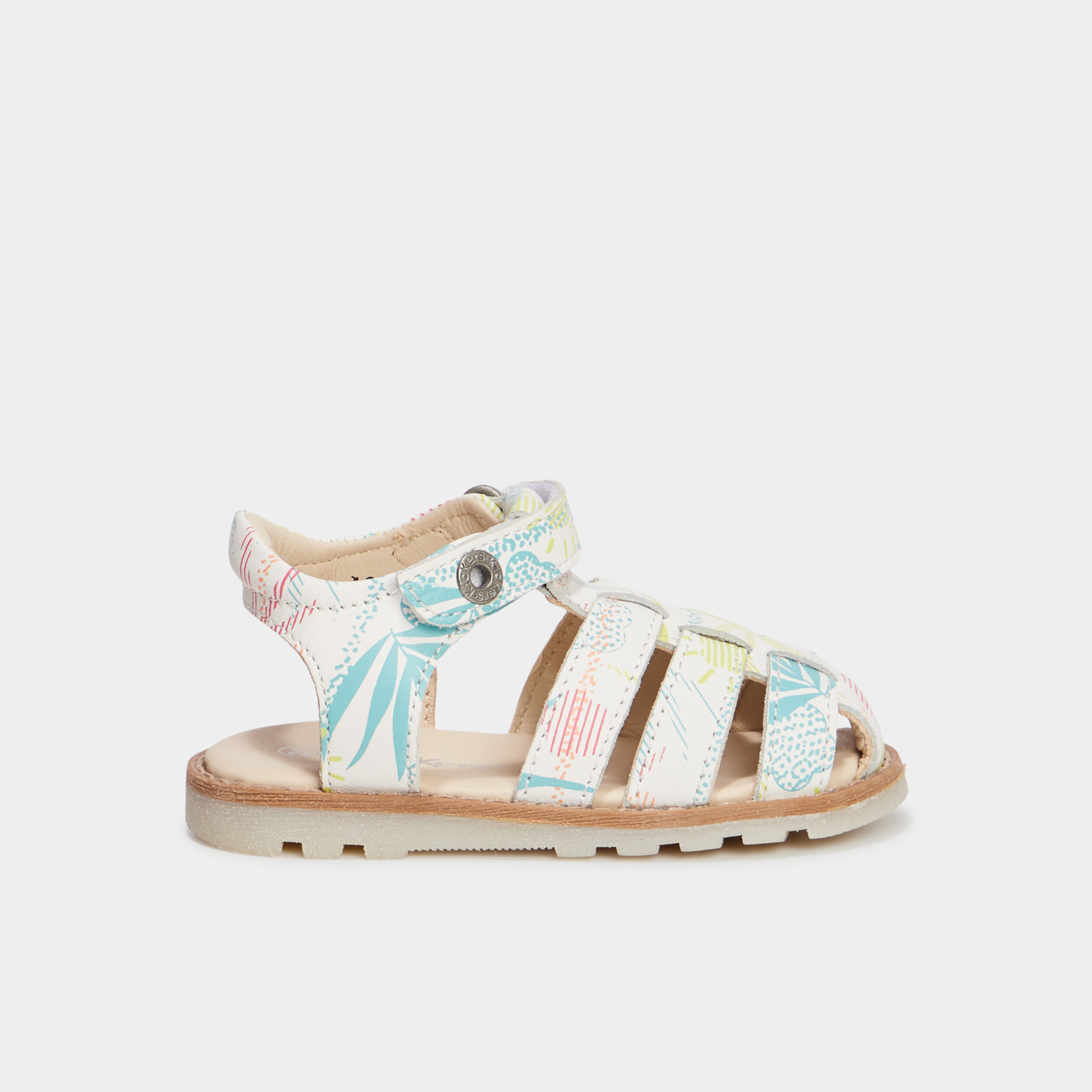 sandales en cuir kickers nonosti blanc bebef Sandales en cuir Kickers Nonosti blanc bébé fille