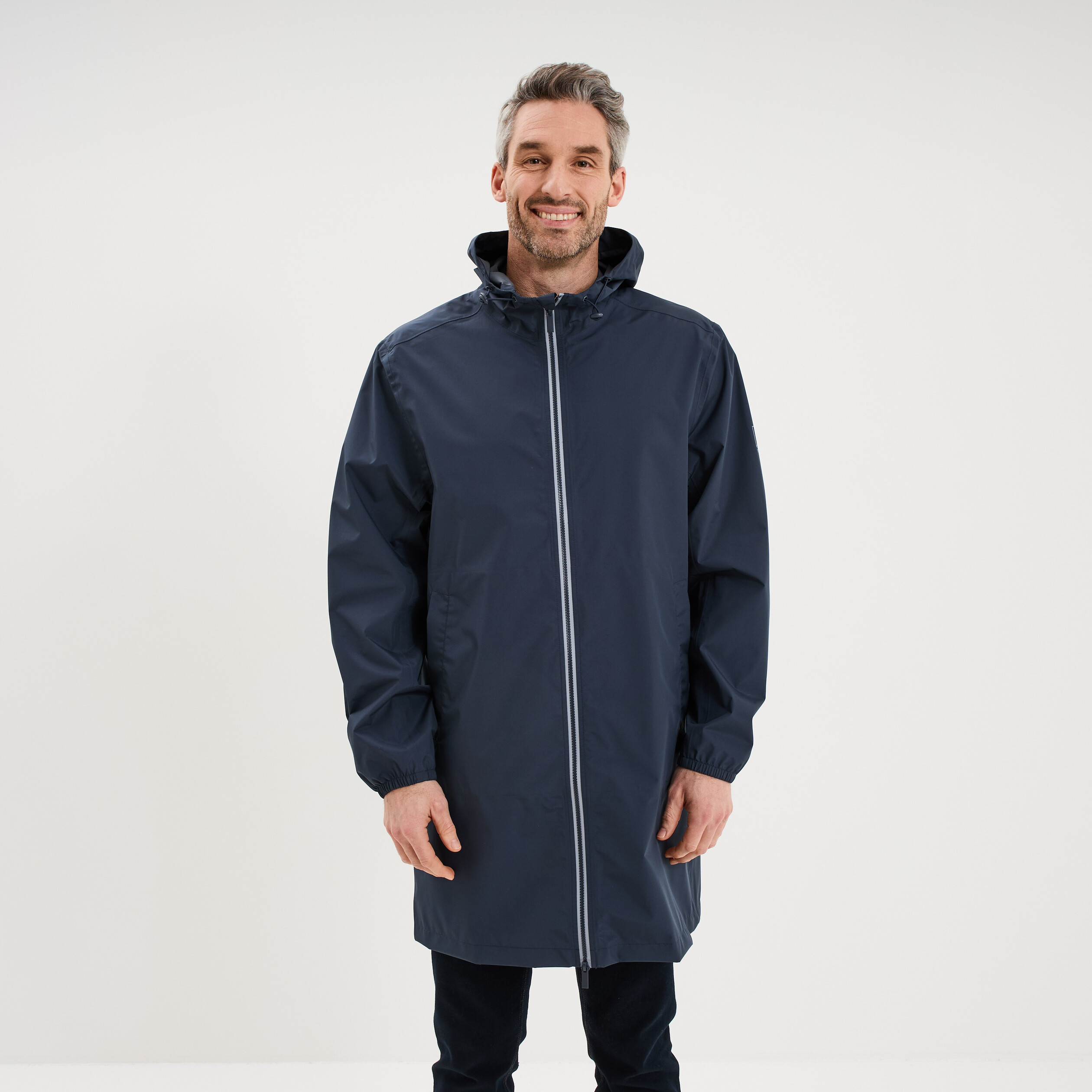 Parka imperm&eacute;able coupe-vent &agrave; capuche gris fonc&eacute; homme