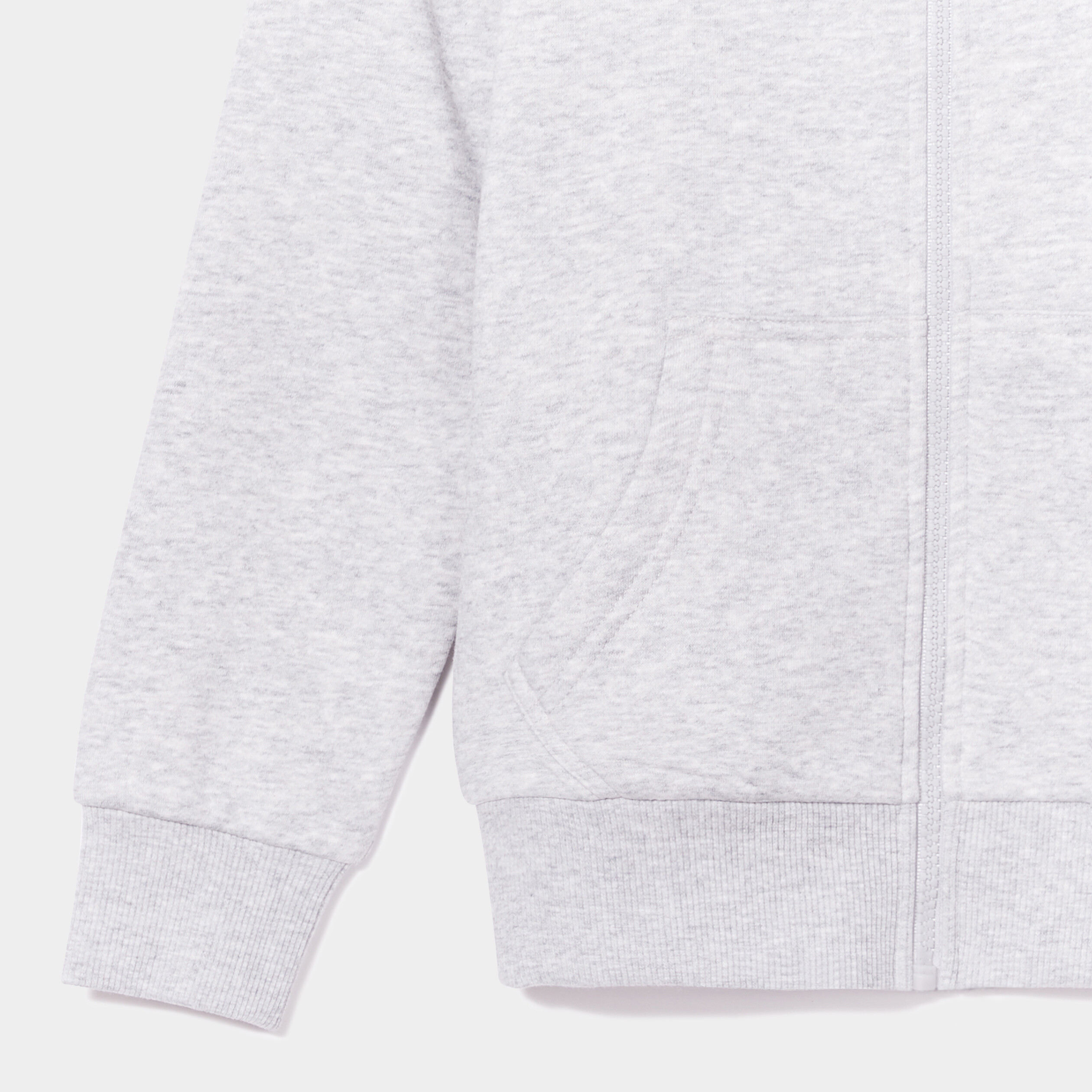 sweat zippe molletonne a capuche gris clair garcon Sweat zippé molletonné à capuche gris clair garçon