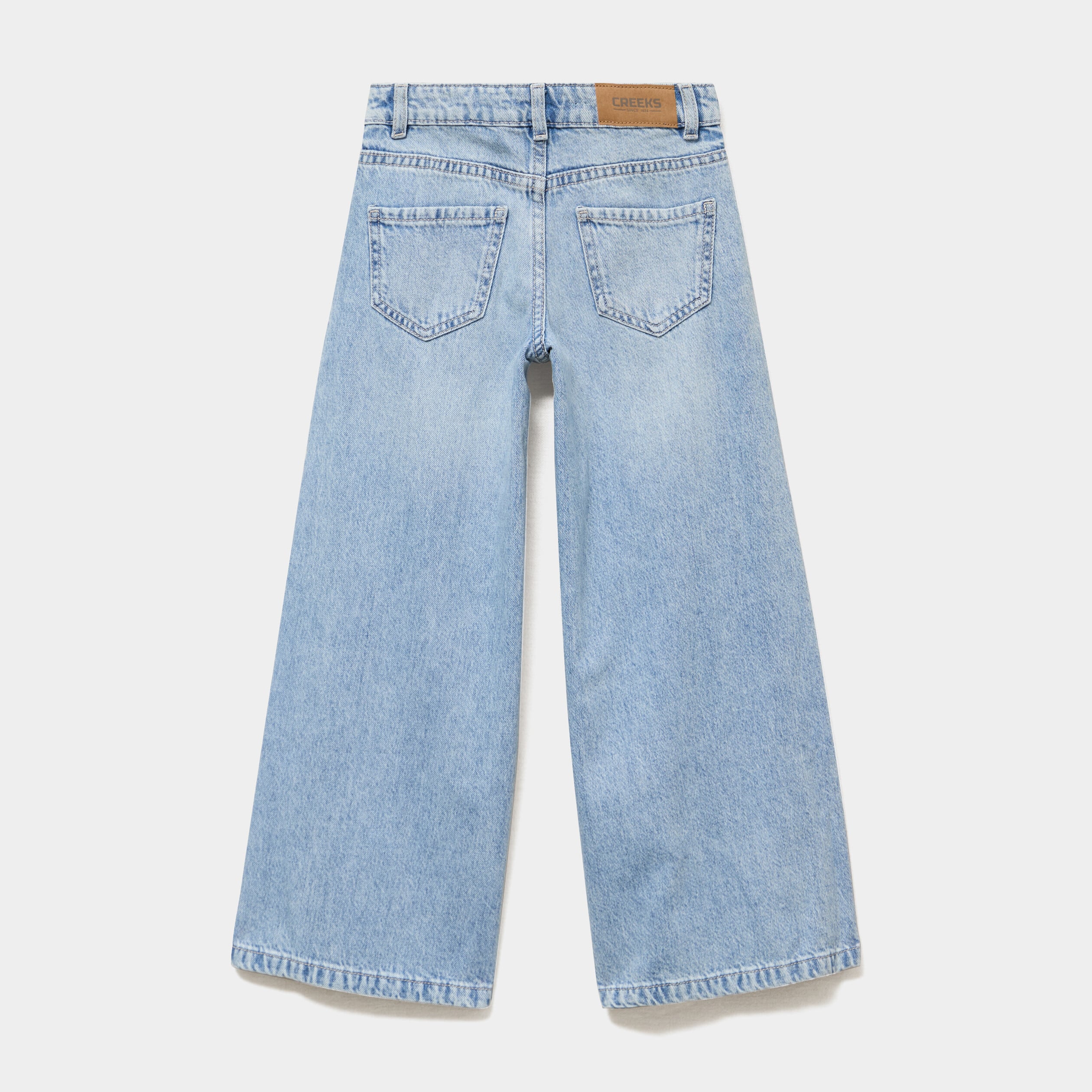 Jean large 5 poches taille ajustable denim triple stone fille