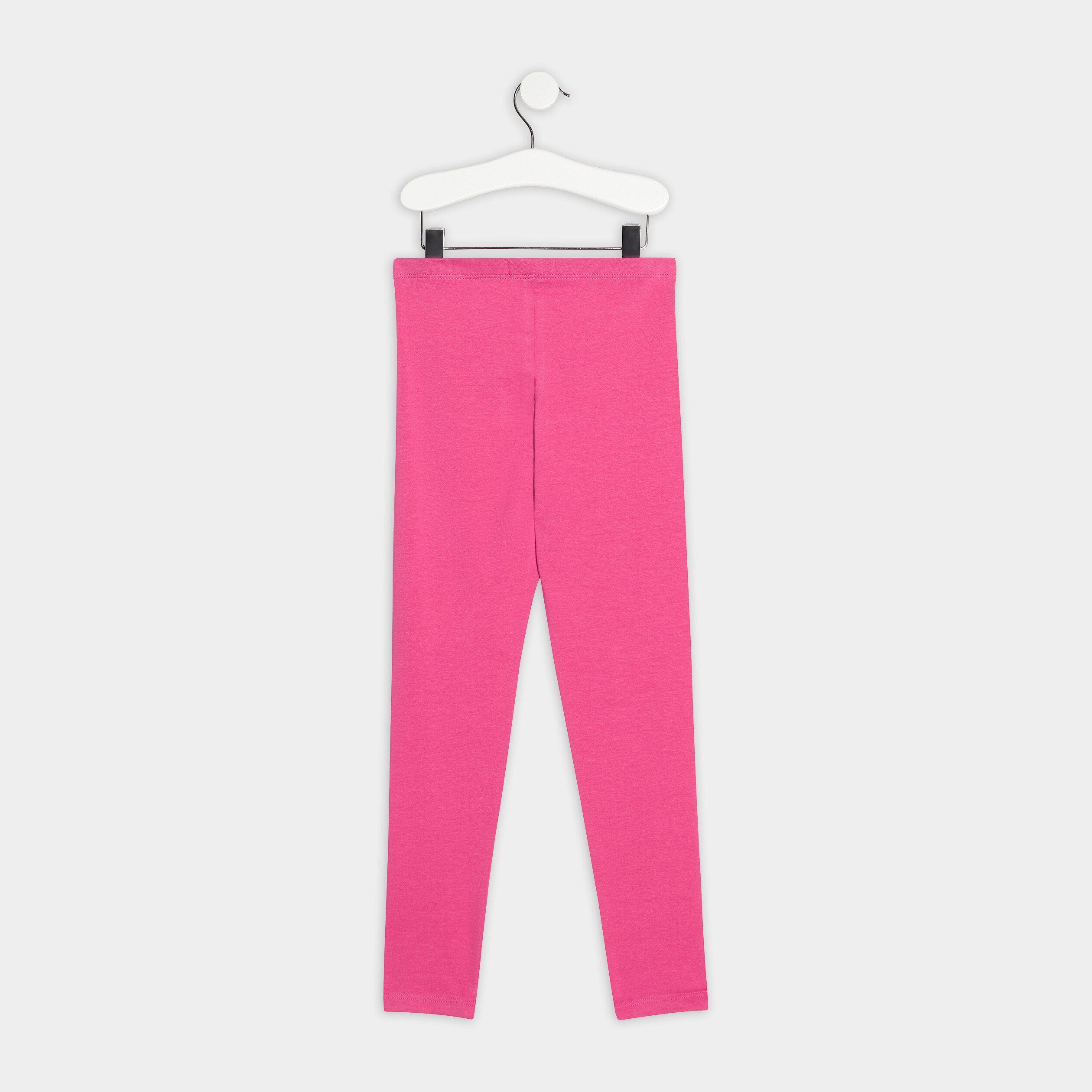 legging long coton taille elastiquee rose framboise fille Legging long coton taille élastiquée rose framboise fille