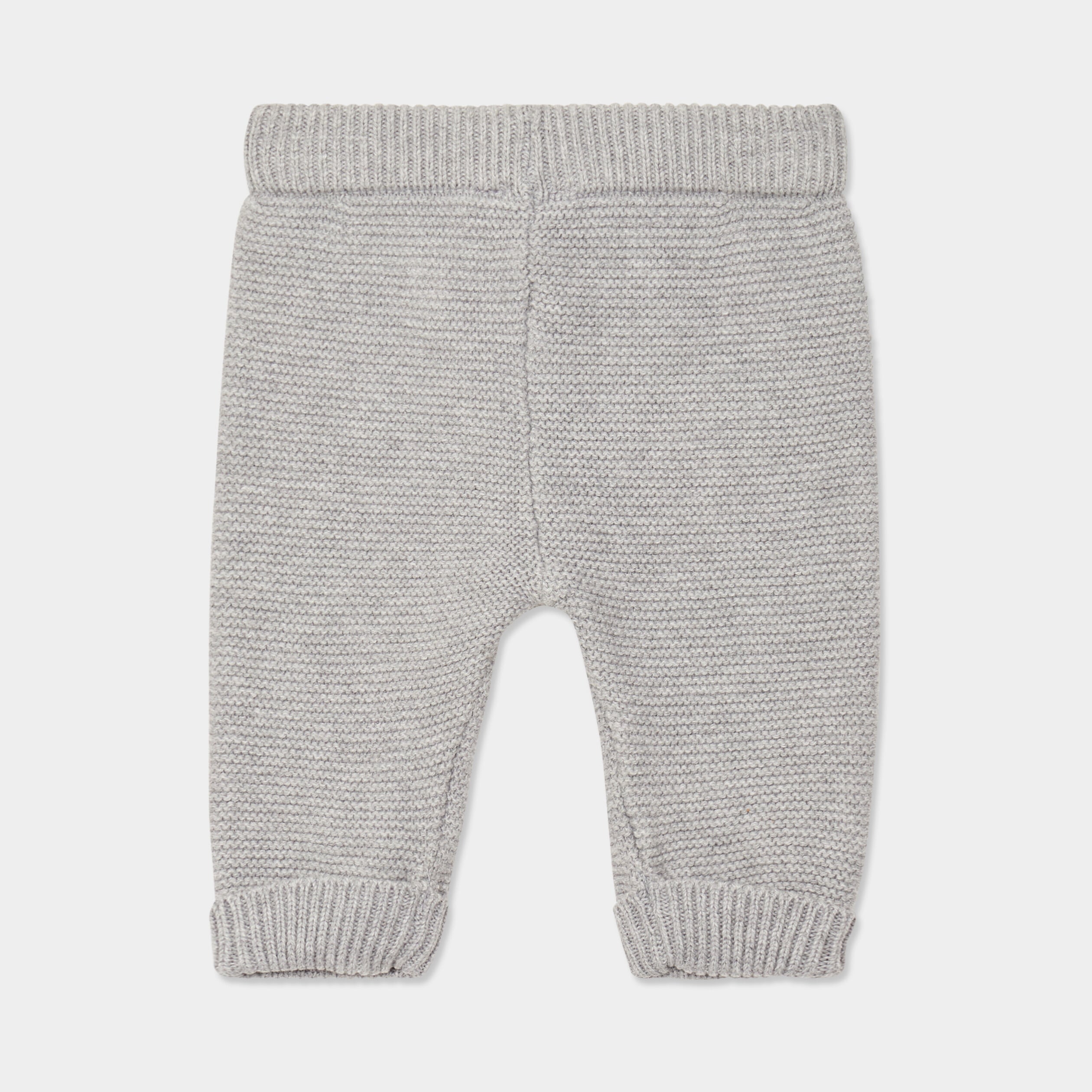 Pantalon tricot coton gris clair b&eacute;b&eacute;