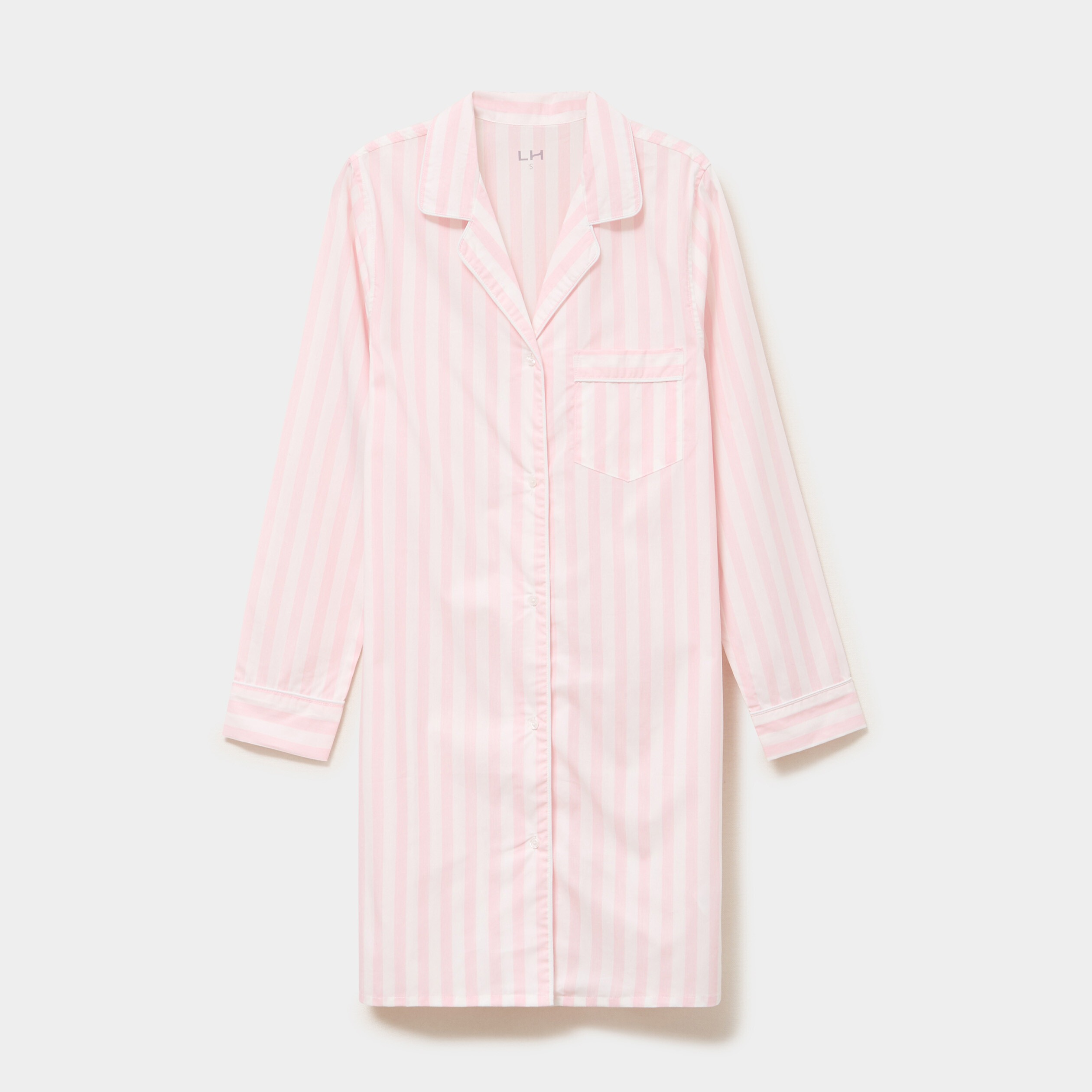 Chemise de nuit manches longues coton ecru femme