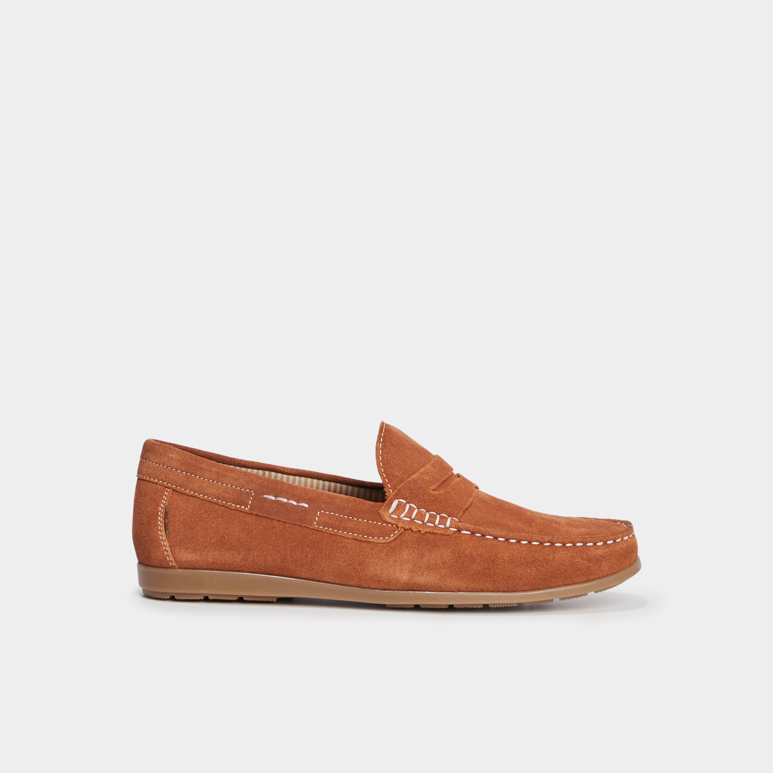 Mocassins en cuir daim marron clair homme