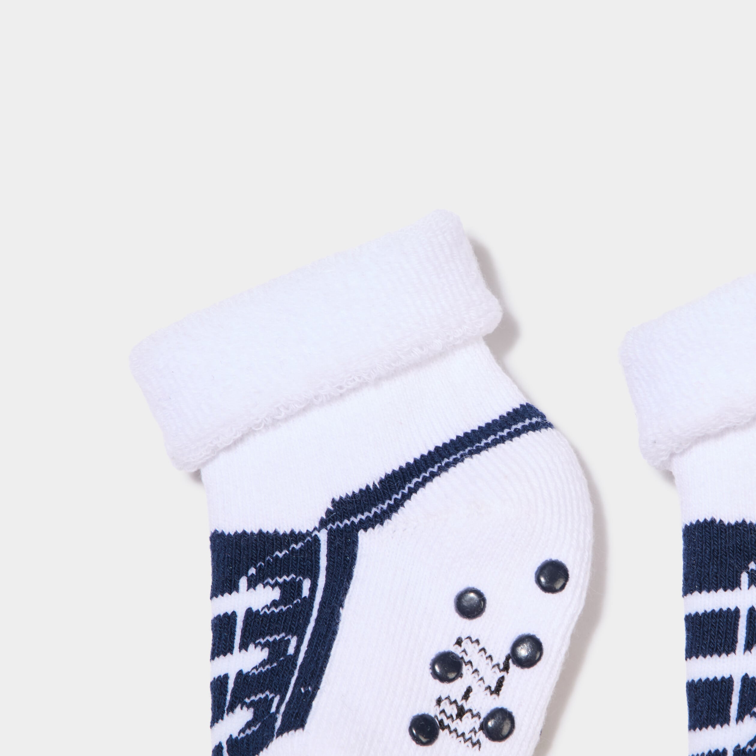Chaussettes bottons en coton majoritaire bleu marine b&eacute;b&eacute; gar&ccedil;on