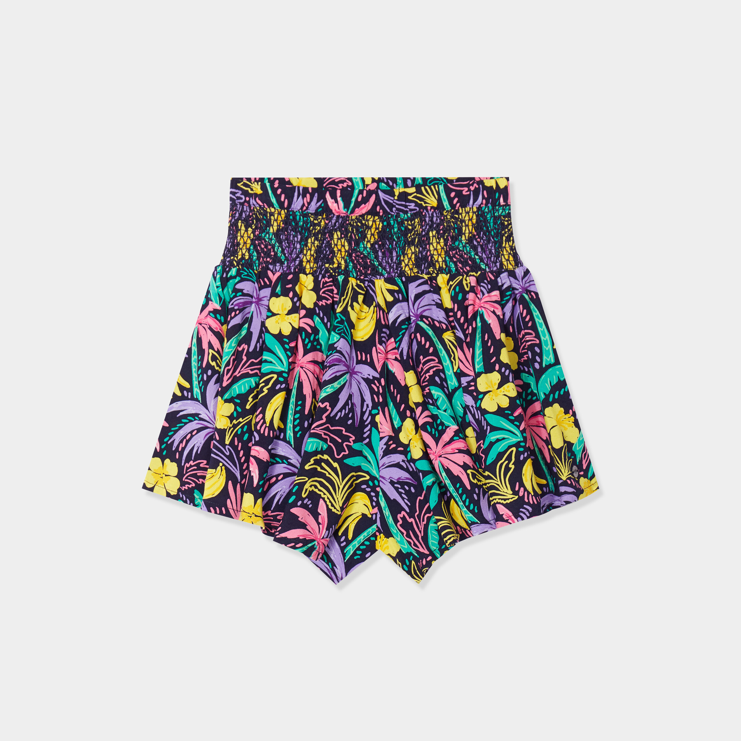 short ample fluide taille elastiquee bleu marine fille Short ample fluide taille élastiquée bleu marine fille