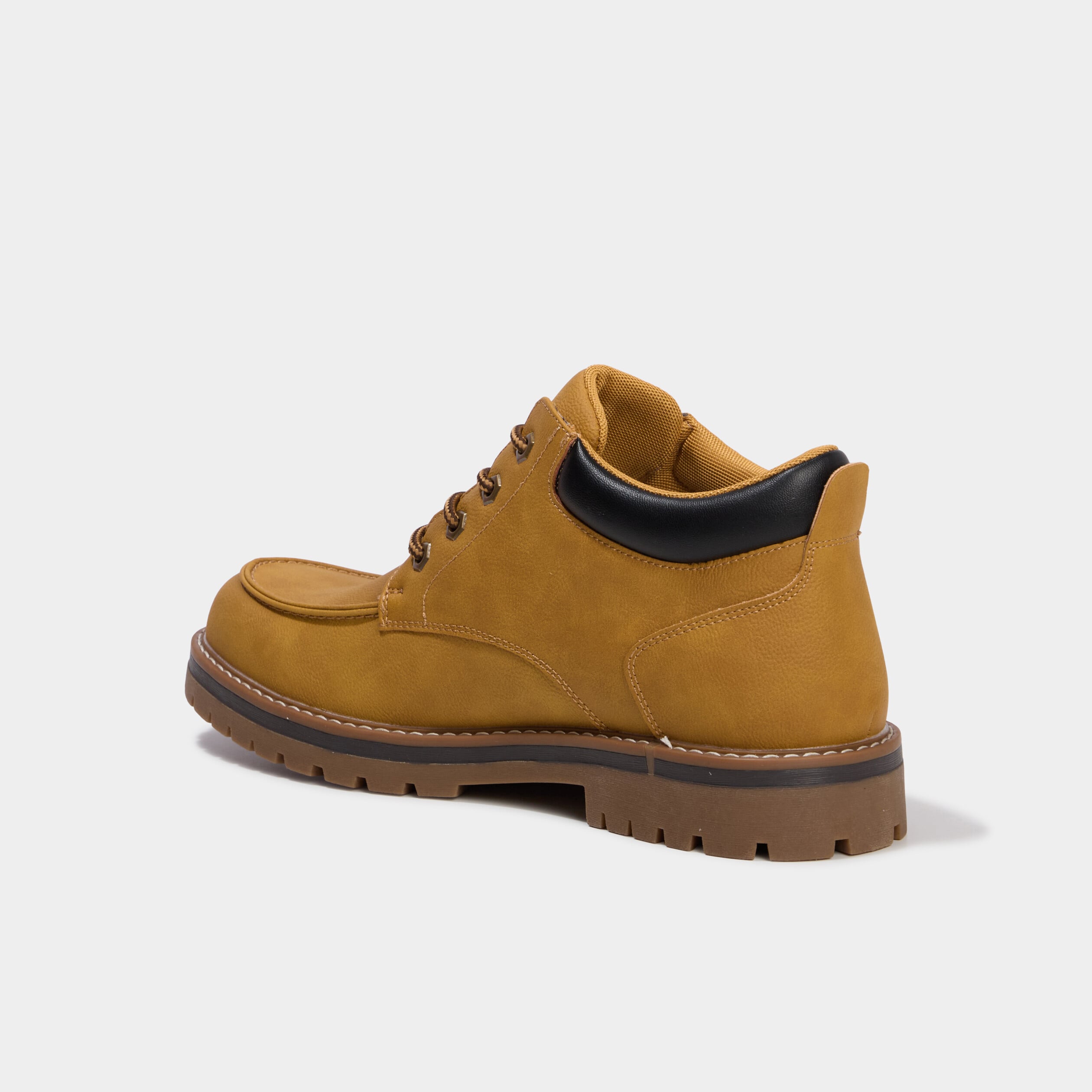 Boots crant&eacute;es &agrave; lacets jaune homme