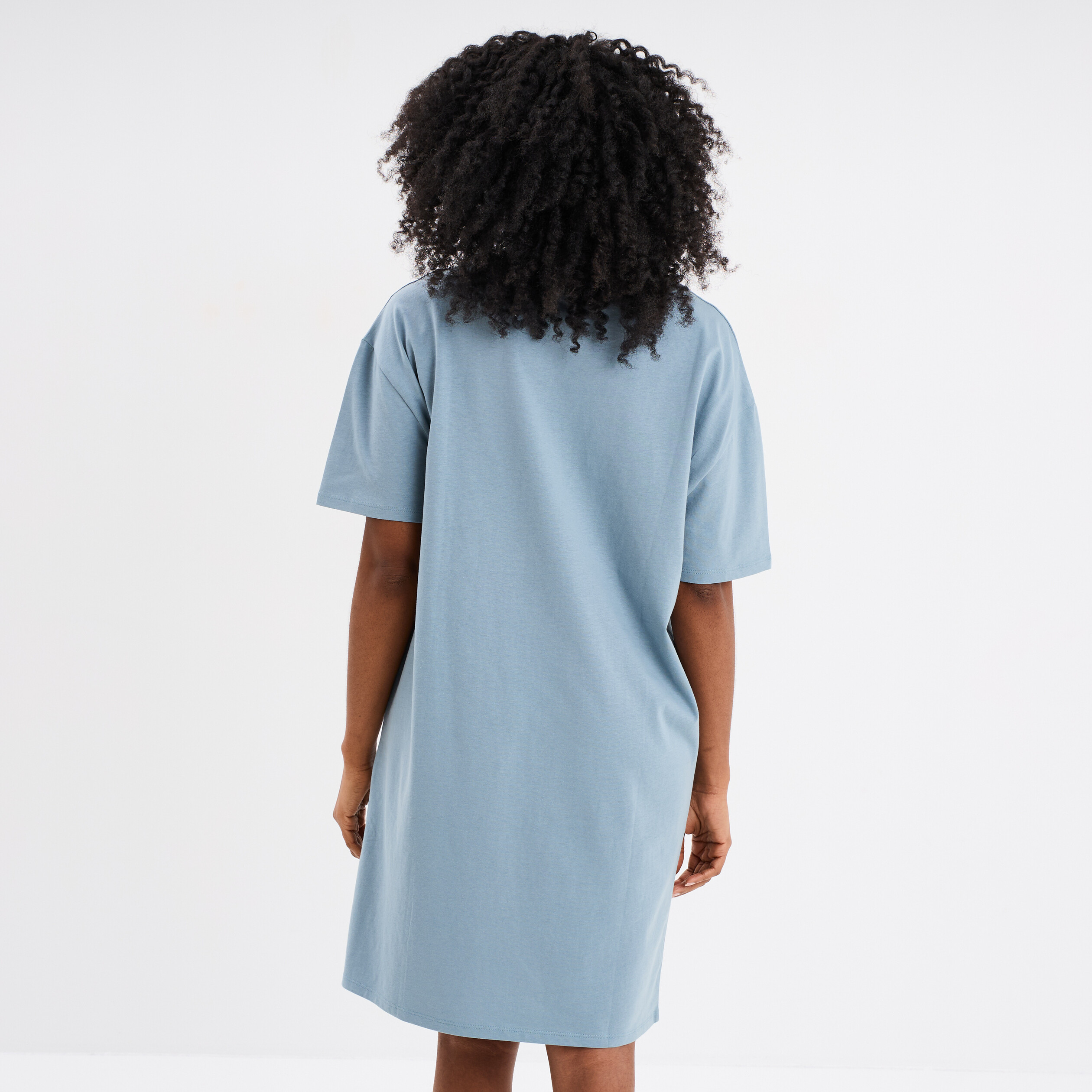 robe t shirt manches courtes coton gris femme Robe t-shirt manches courtes coton gris femme