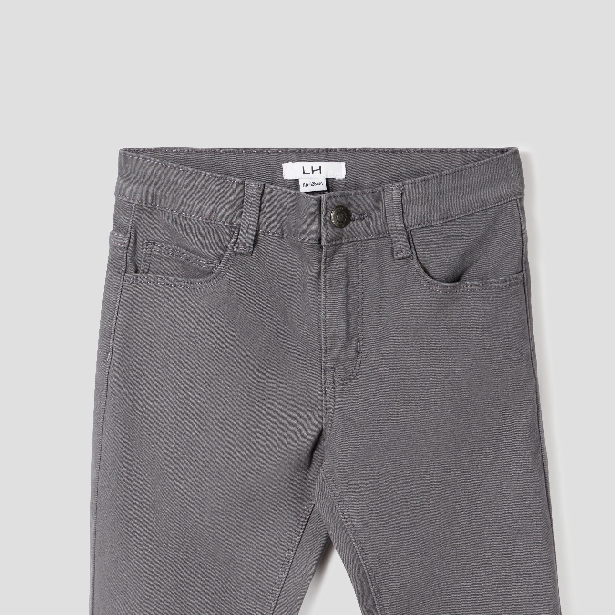 Pantalon slim stretch gris fonc&eacute; gar&ccedil;on