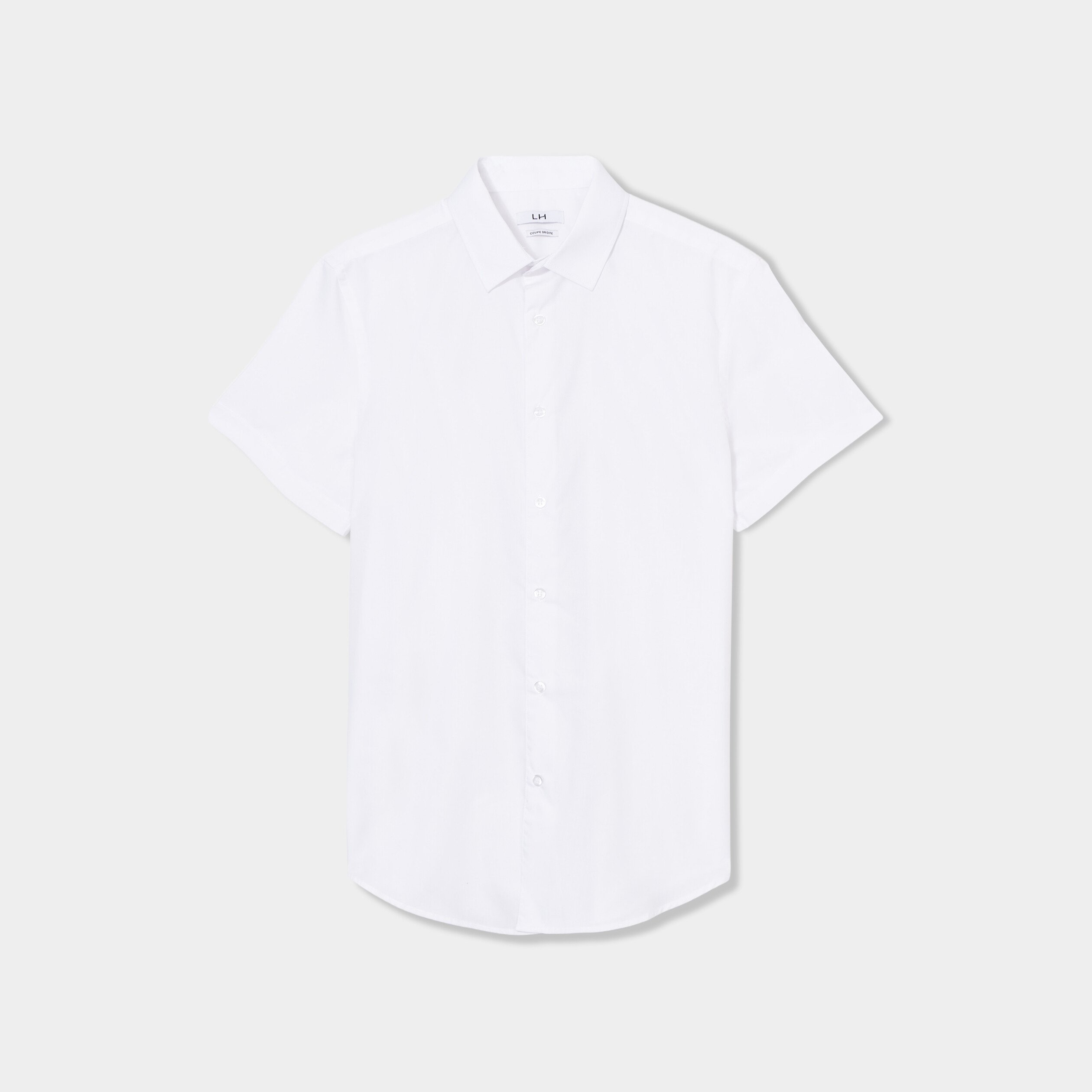 chemise droite manches courtes blanc homme Chemise droite manches courtes blanc homme