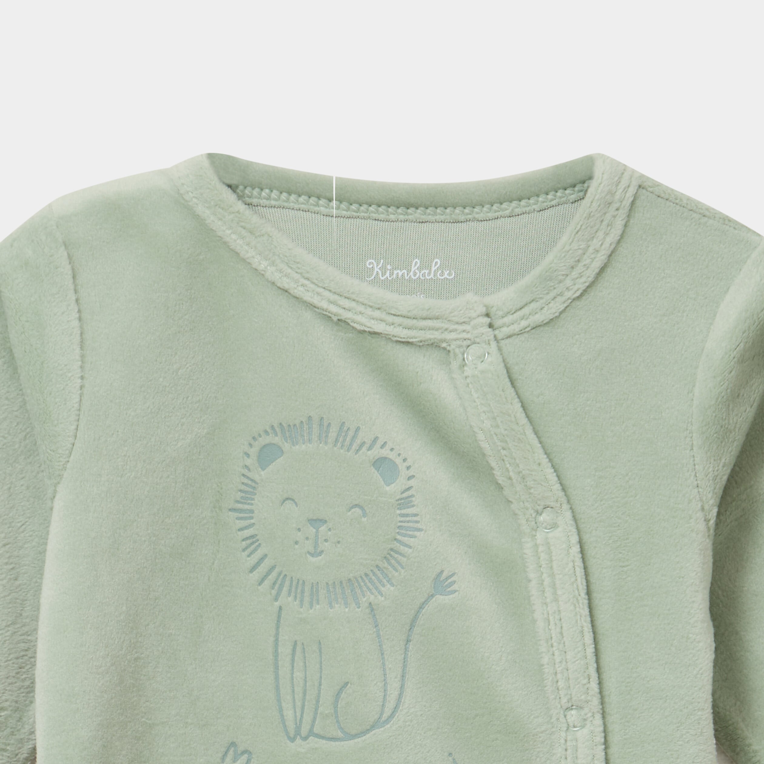 Dors-bien effet velours manches longues vert pastel b&eacute;b&eacute;