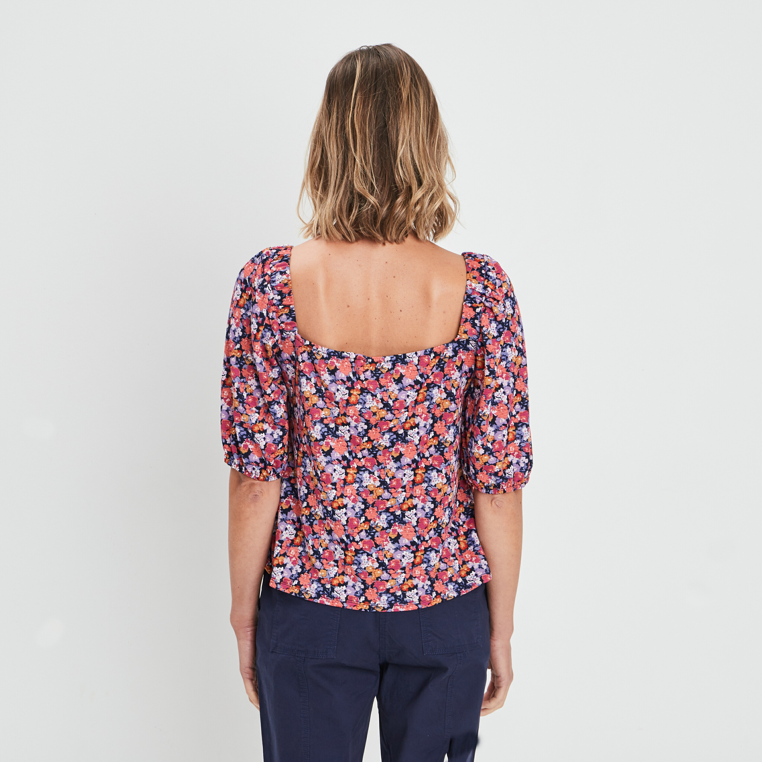t shirt manches 34 blanc femme T-shirt manches 3/4 blanc femme