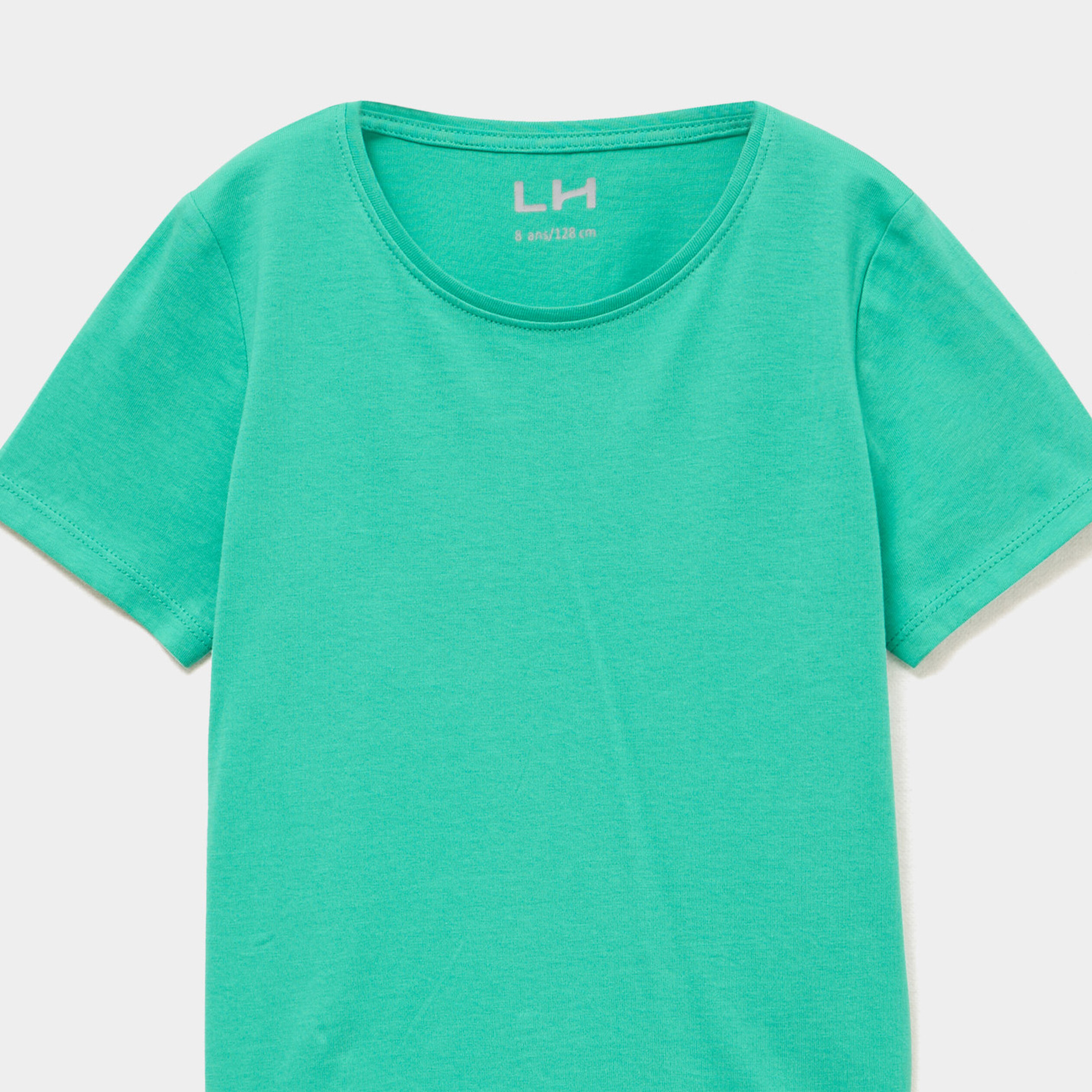 T-shirt manches courtes en coton vert menthe fille