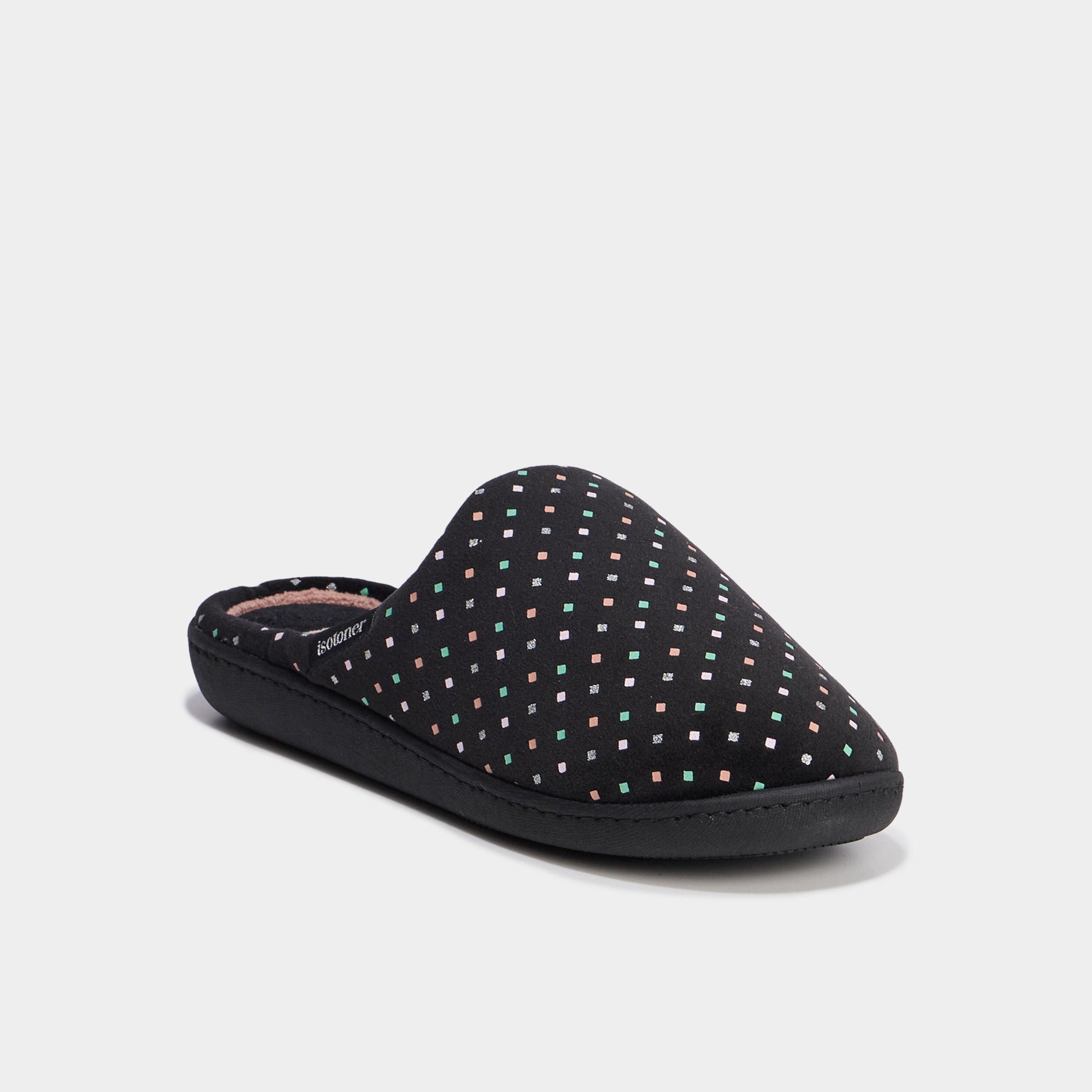 Chaussons mules Isotoner vert anis femme