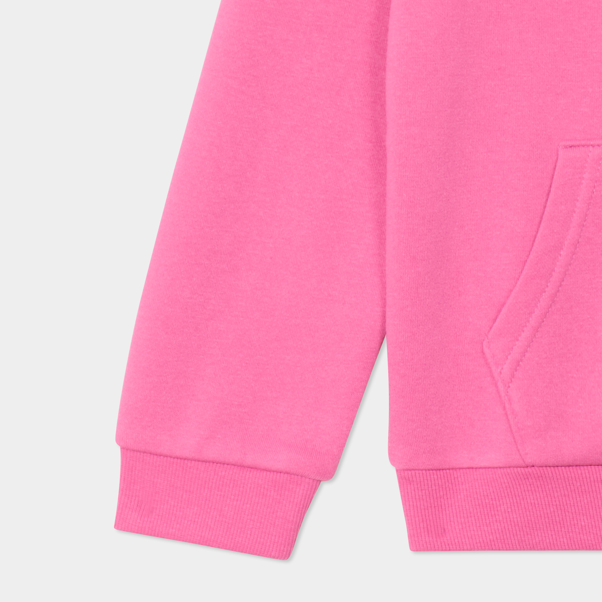 Sweat zipp&eacute; &agrave; capuche droit molleton rose fushia fille