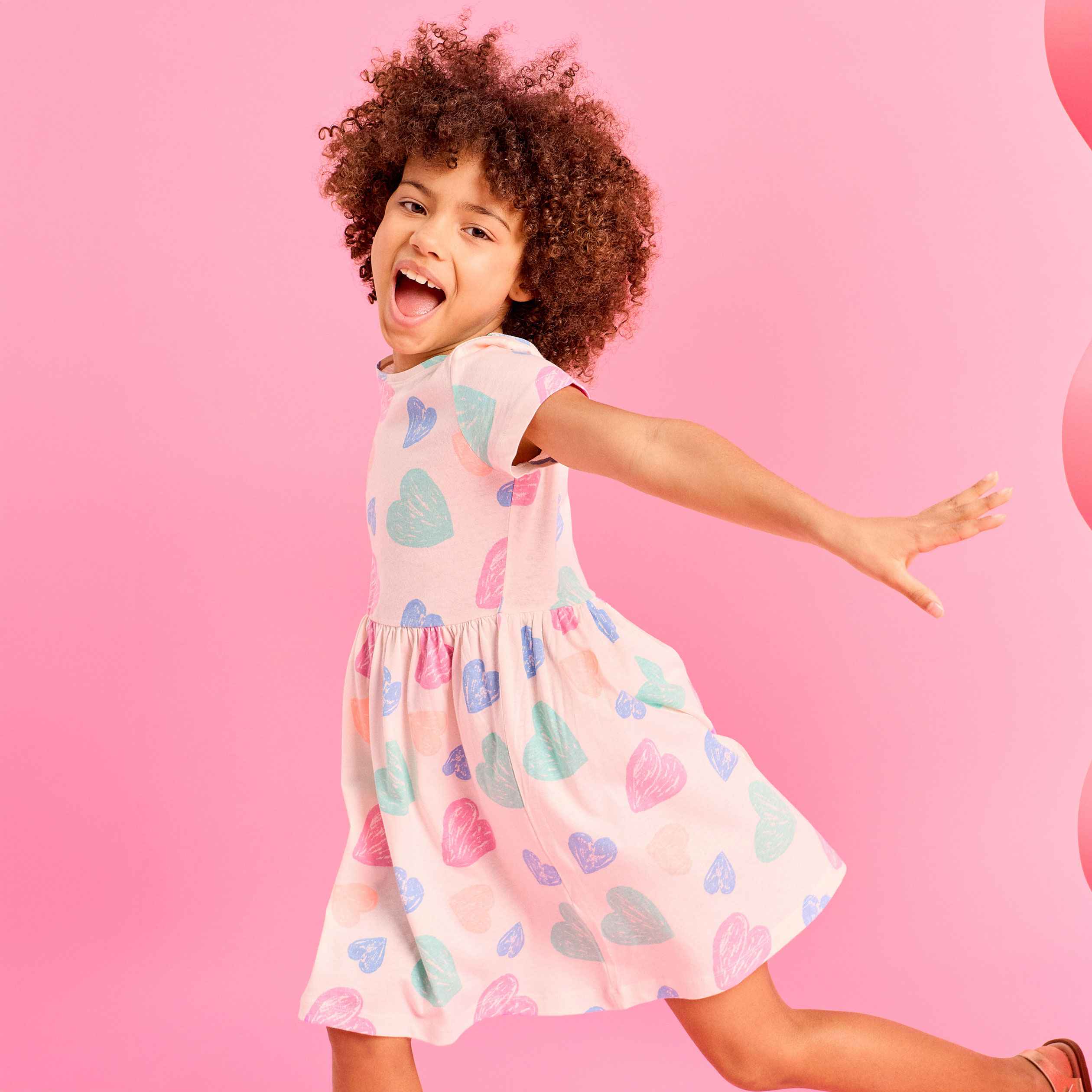 Robe courte &eacute;vas&eacute;e manches courtes coton beige fille