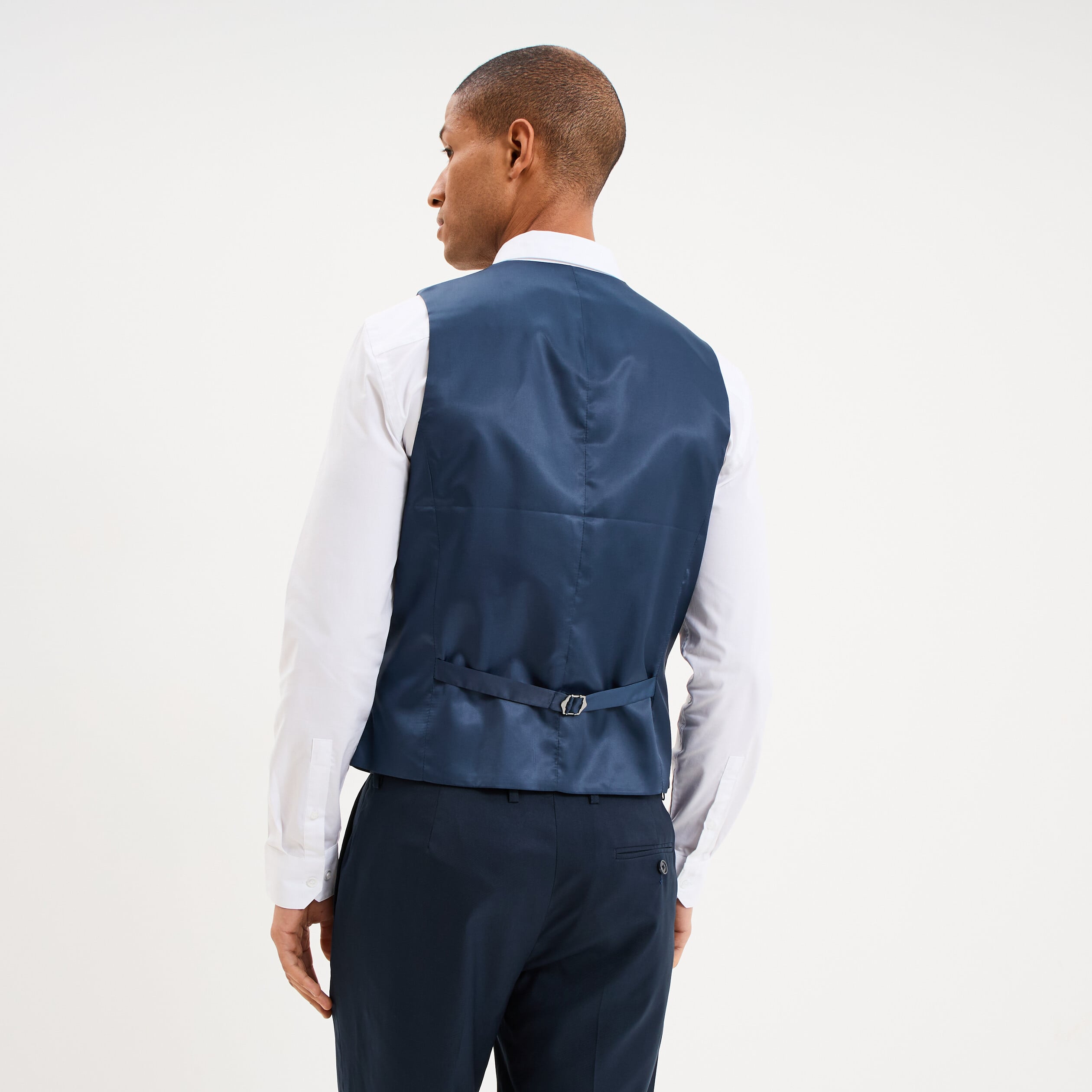 Gilet de costume sans manches bleu marine homme