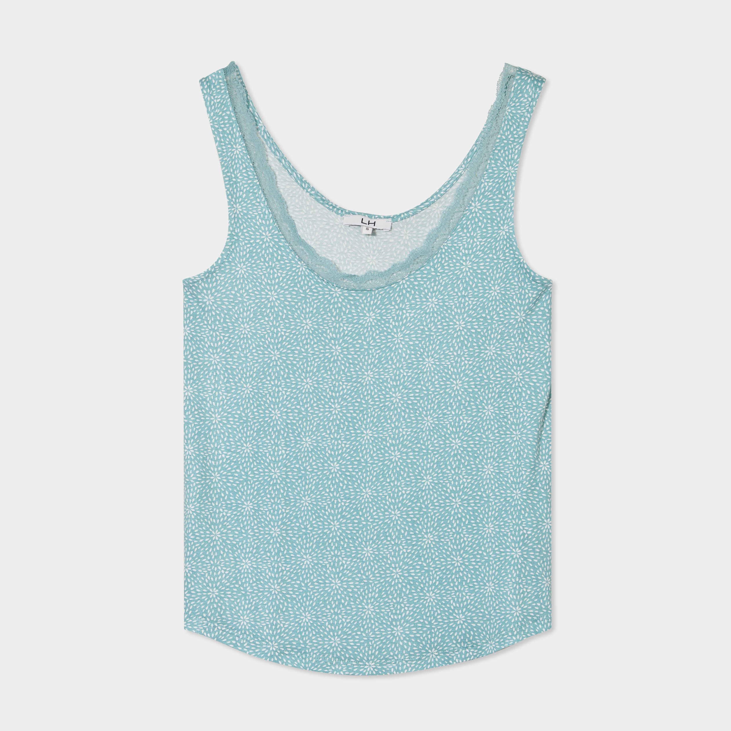 haut de pyjama debardeur vert menthe femme Haut de pyjama débardeur vert menthe femme