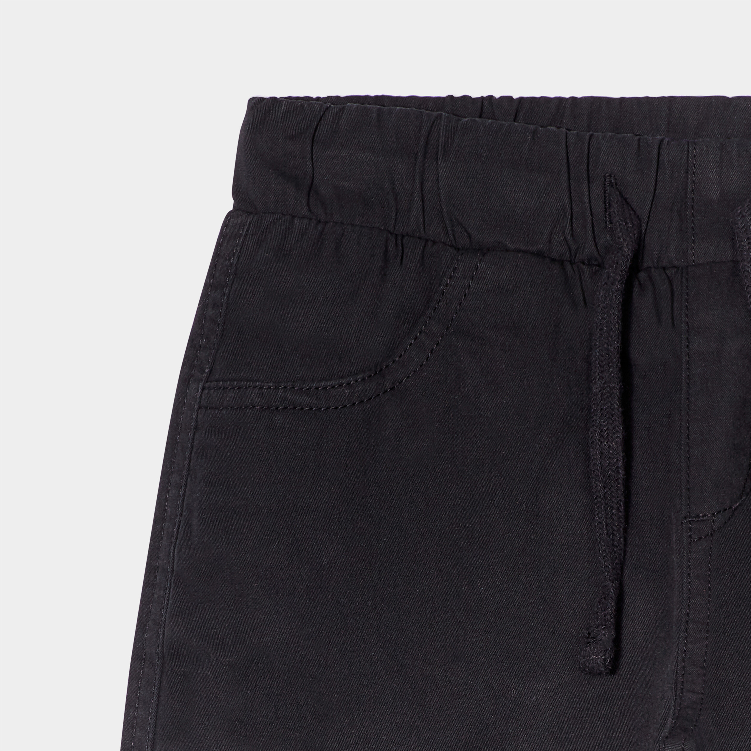 Pantalon regular taille élastiquée coton noir garçon