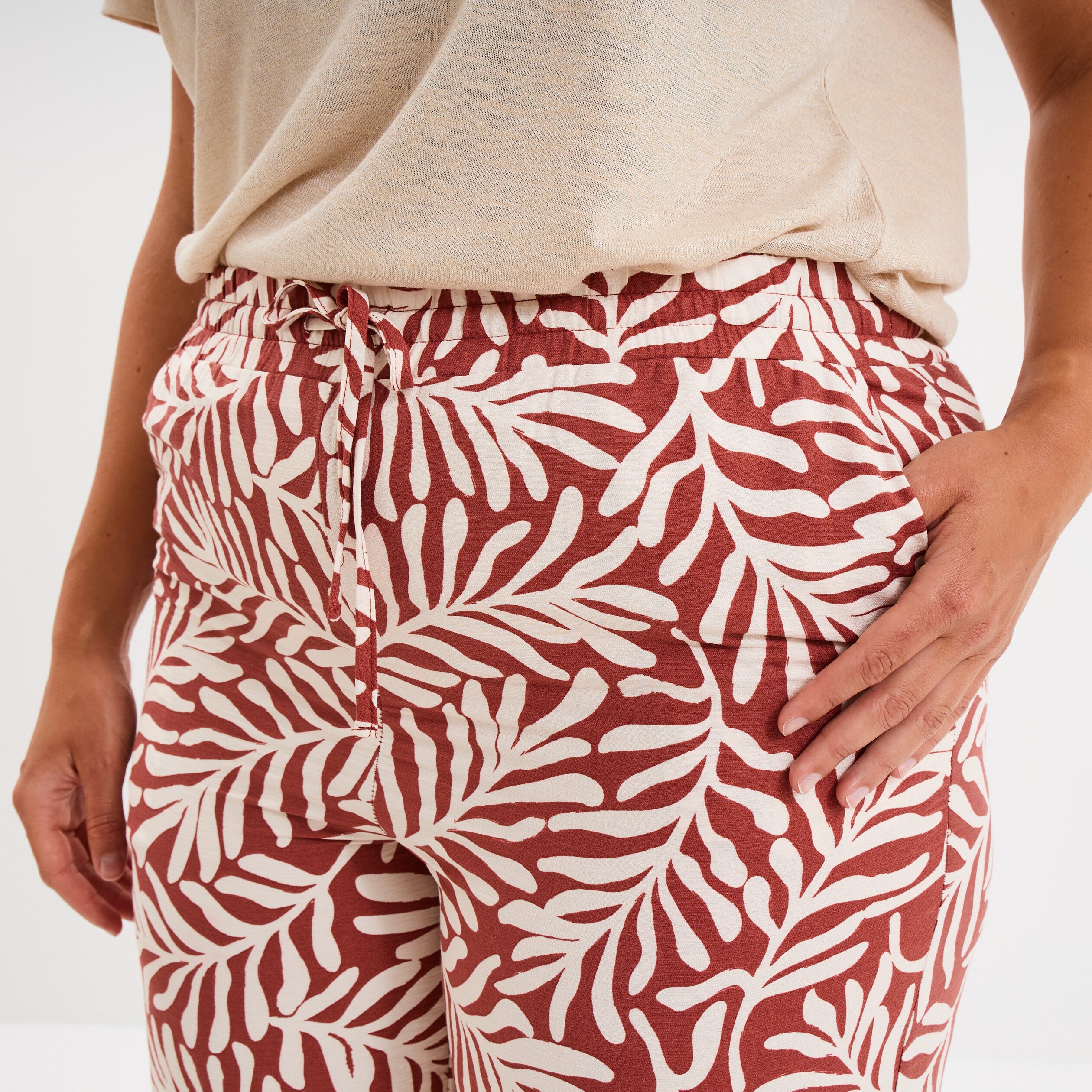 pantalon large fluide terracotta femmegt Pantalon large fluide terracotta femme grande taille