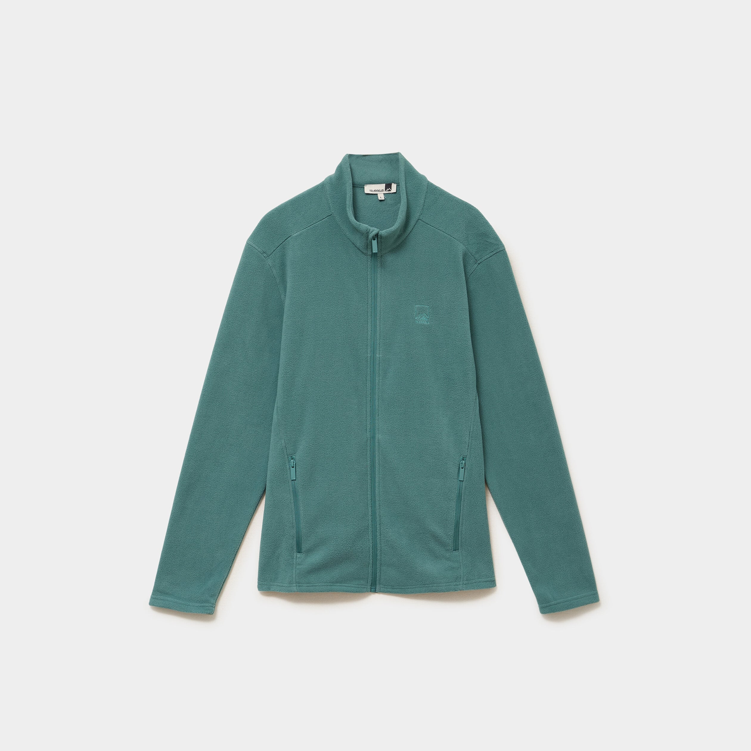 Veste polaire zipp&eacute; col montant vert fonc&eacute; homme