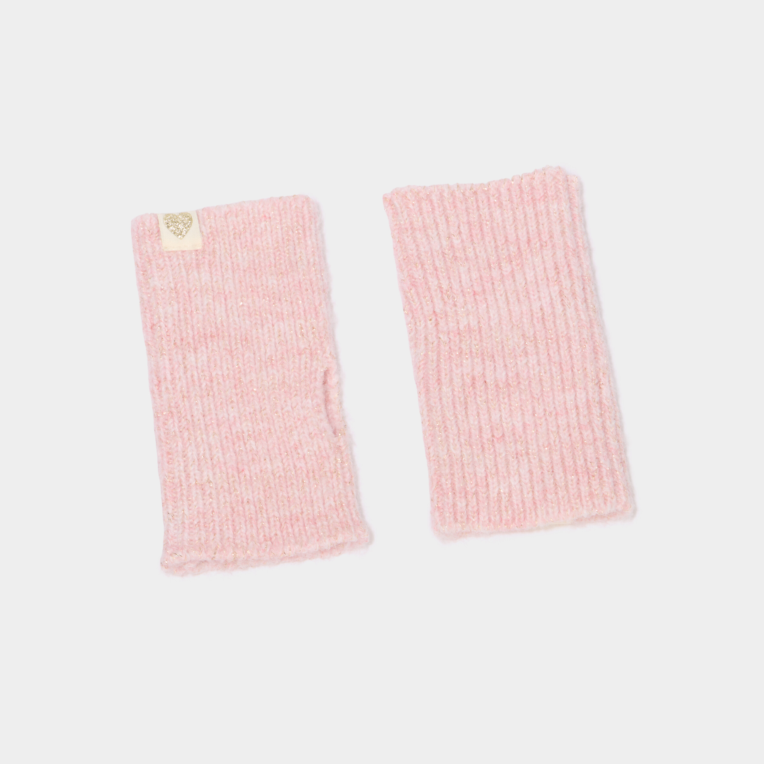 Mitaines tricot rose fille