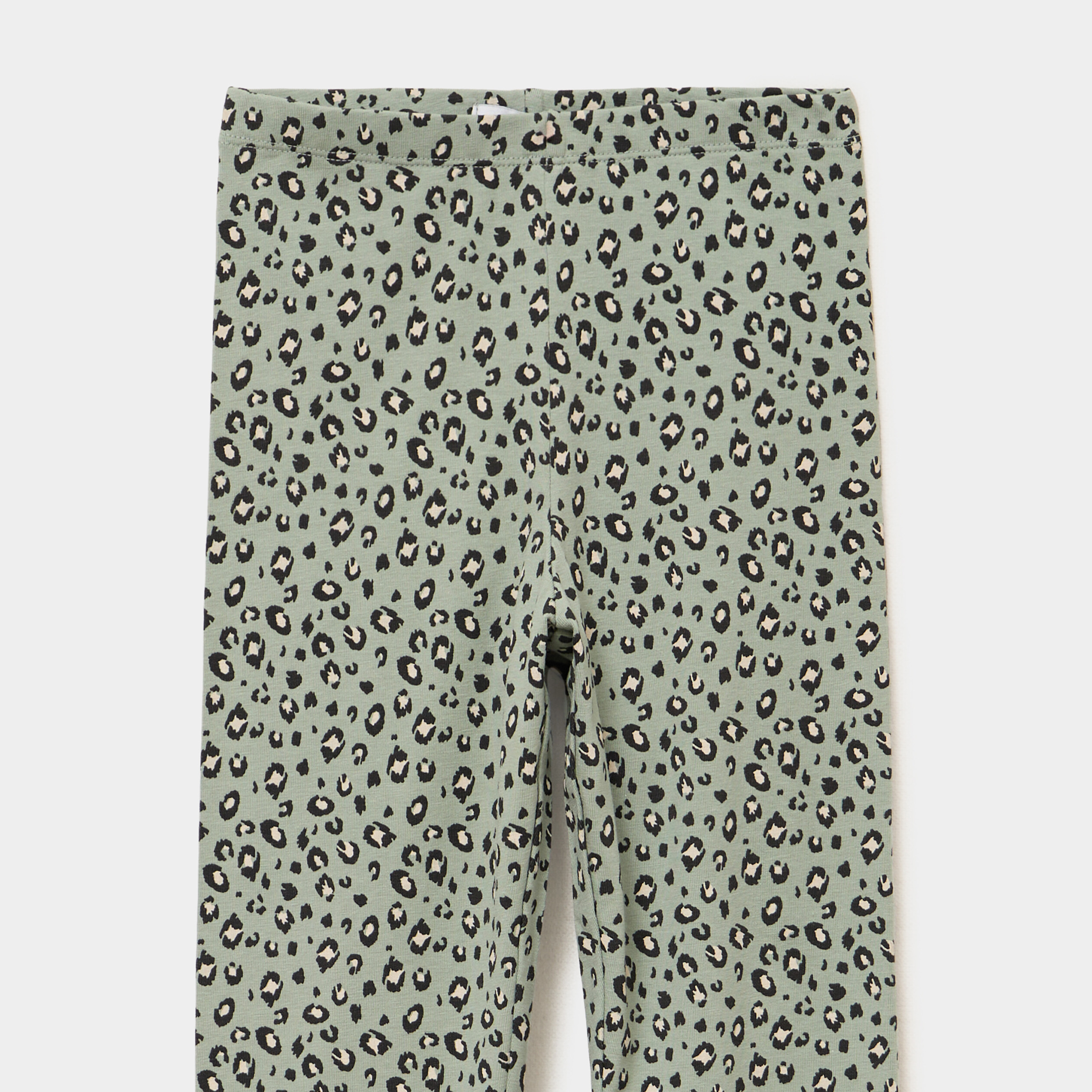Legging taille &eacute;lastiqu&eacute;e coton vert kaki fille