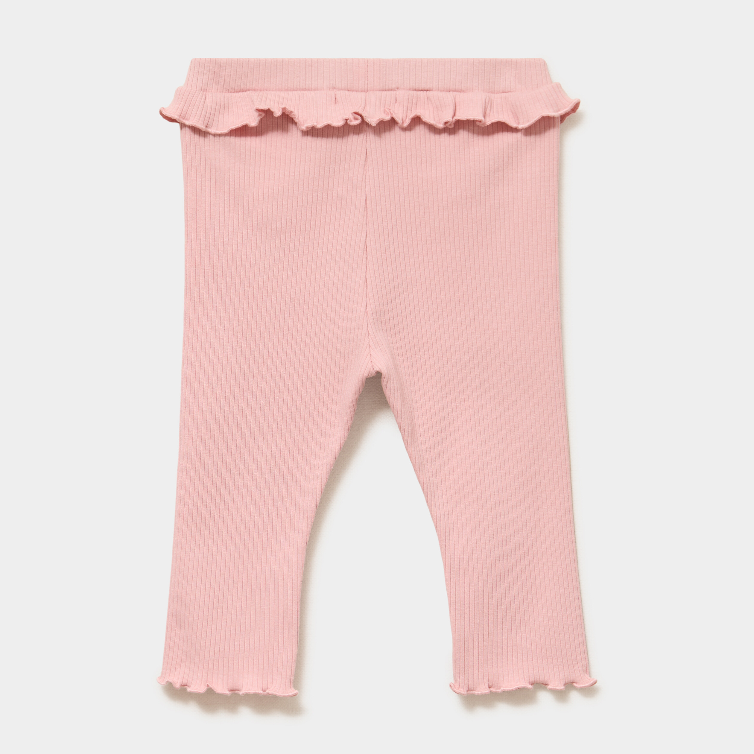 Legging c&ocirc;tel&eacute; &agrave; volants rose poudr&eacute;e b&eacute;b&eacute; fille