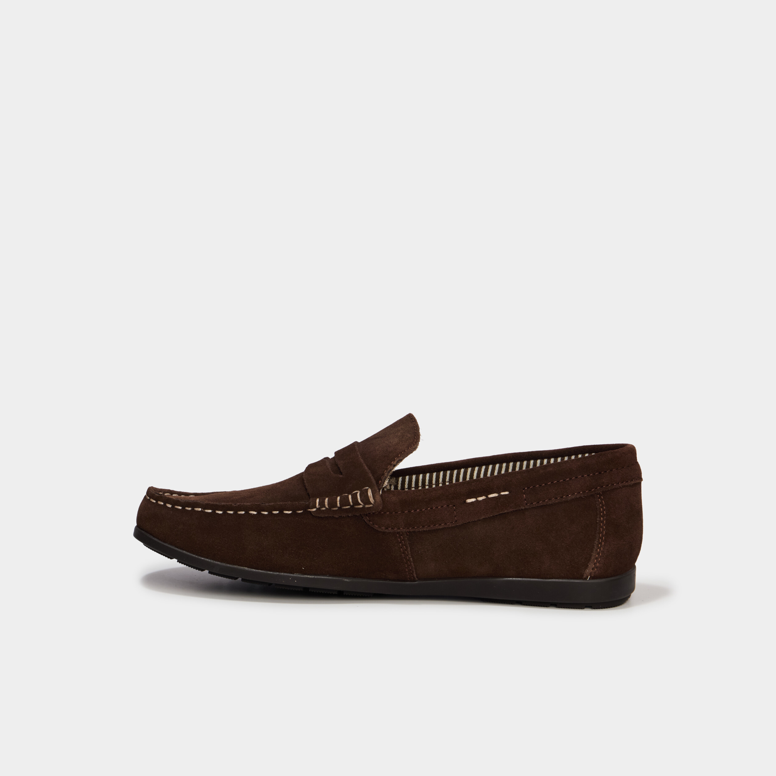 Mocassins en cuir daim marron homme