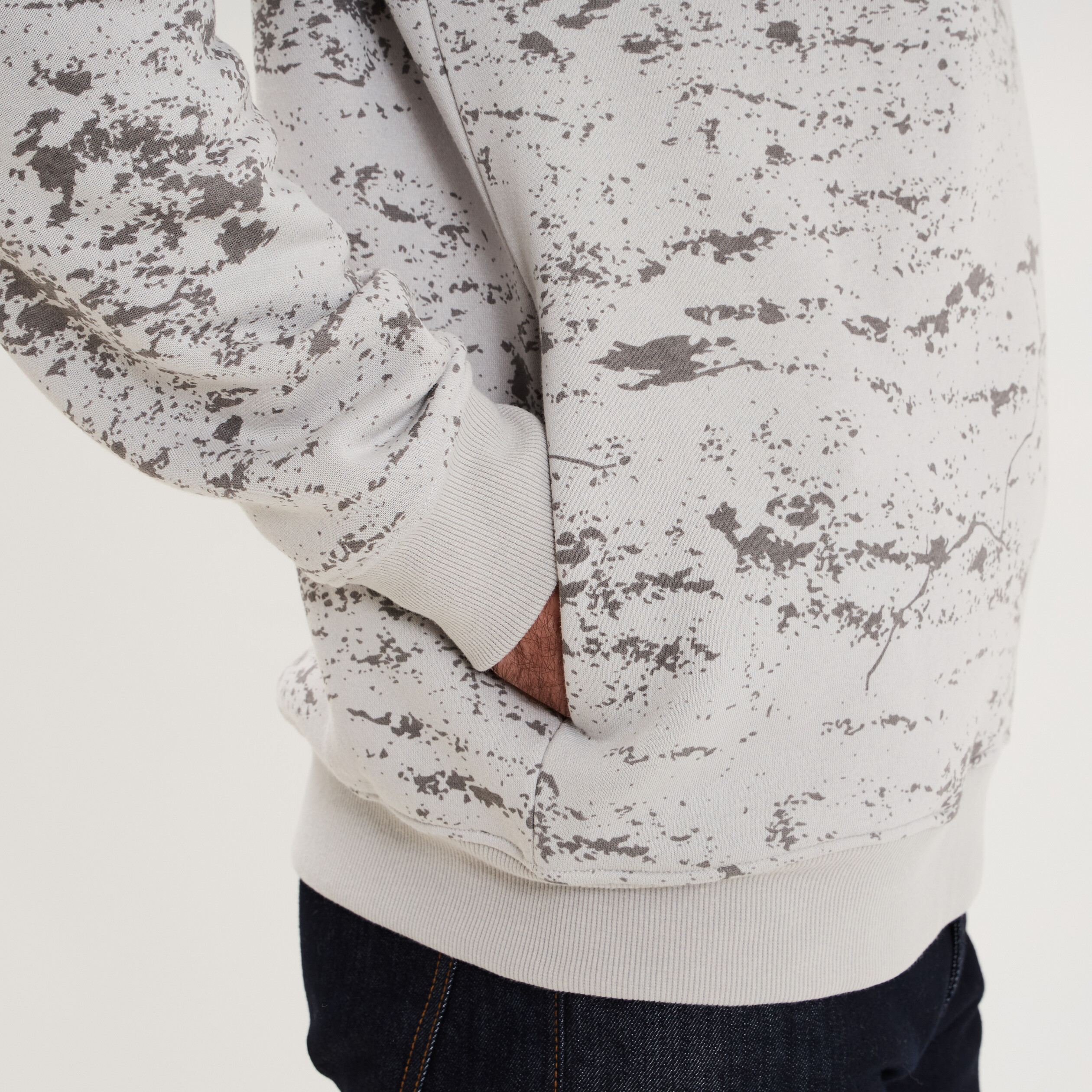 Sweat hoodie &agrave; capuche molleton gris homme