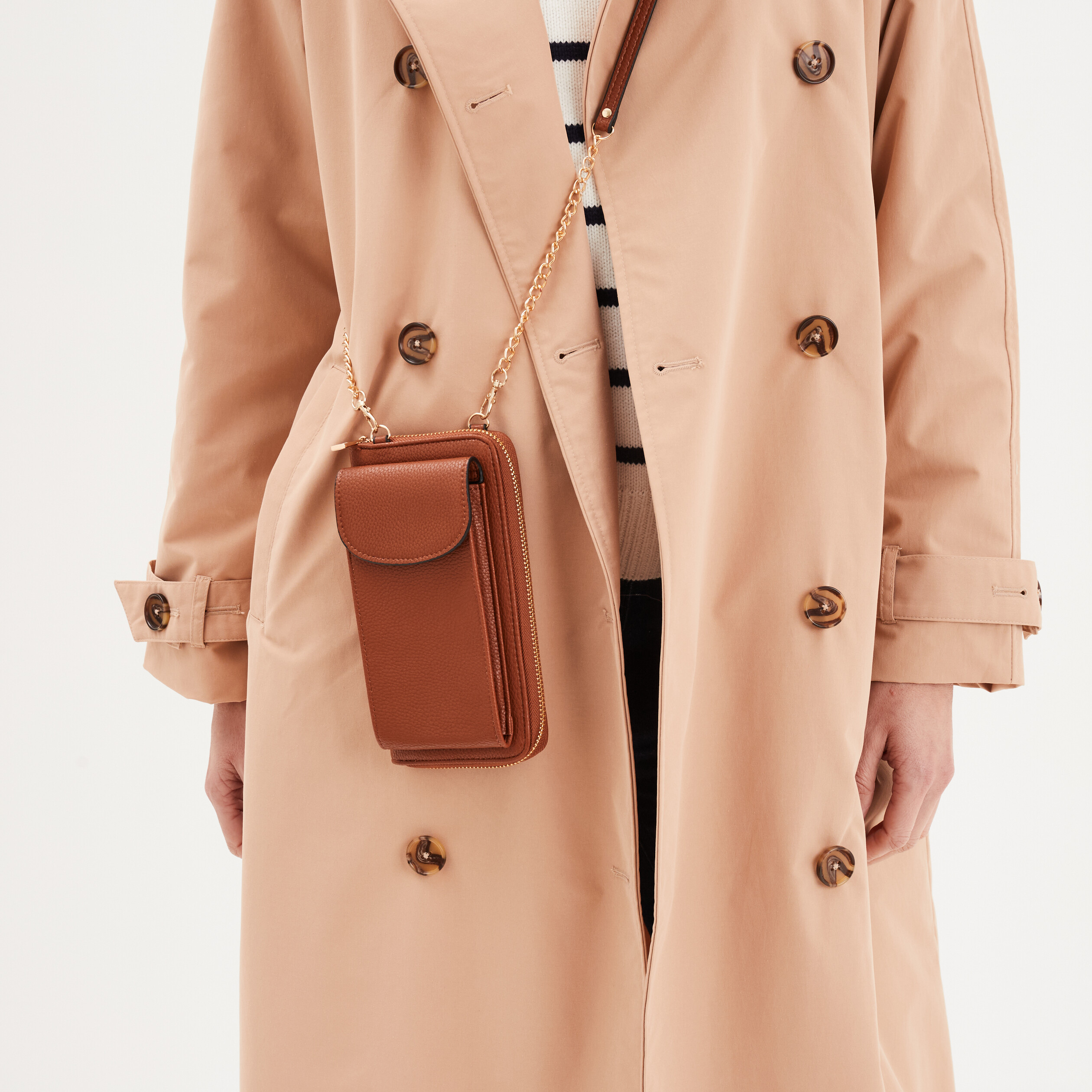 Sac pochette marron on sale