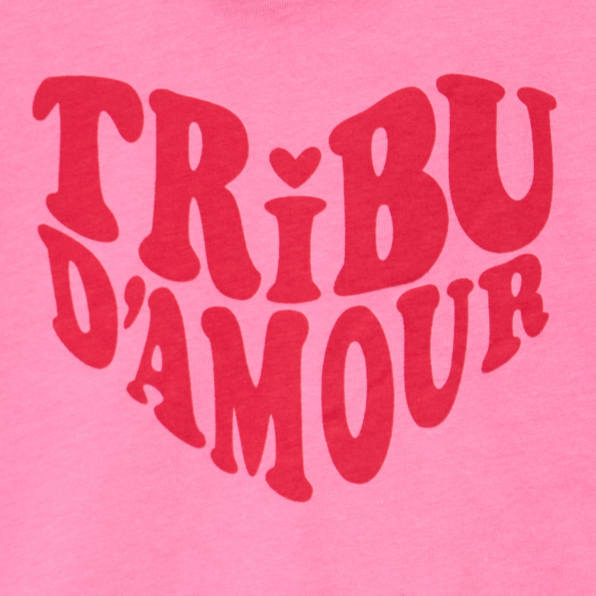 T-shirt manches courtes coton rose fille